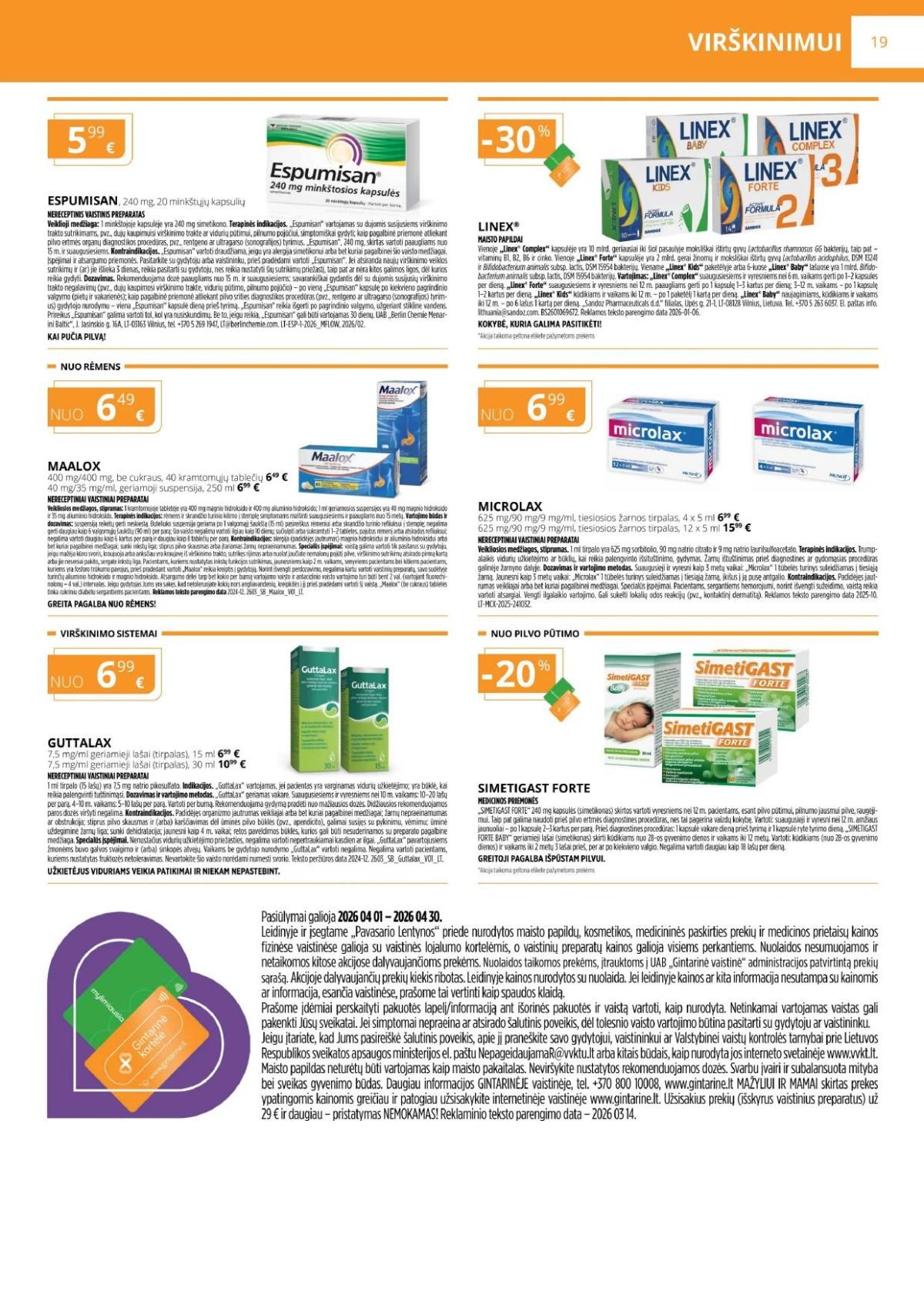 GINTARINĖ VAISTINĖ (2026 04 01 - 2026 04 30)