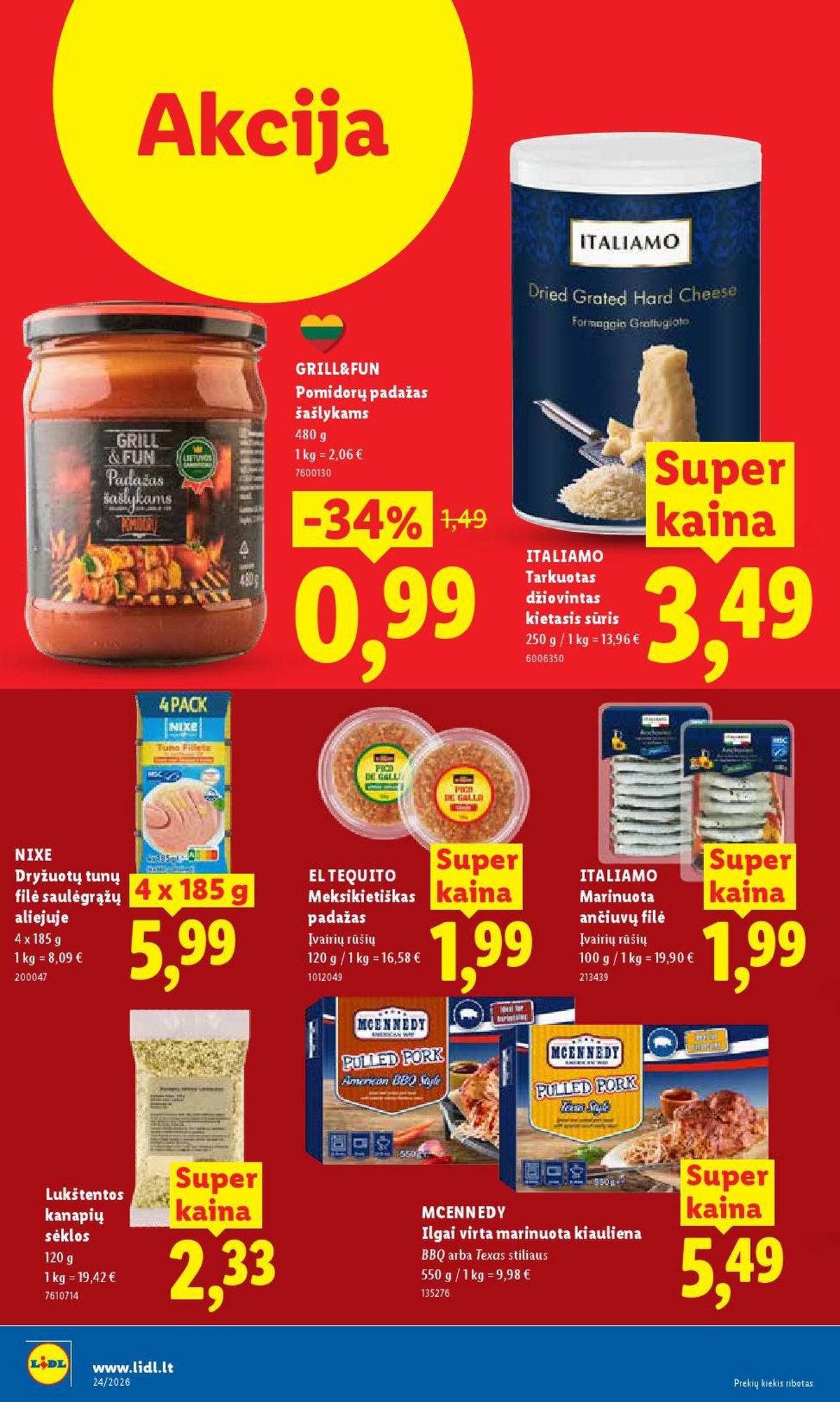 LIDL - Maisto prekių pasiūlymai (2026 06 08 - 2026 06 14)