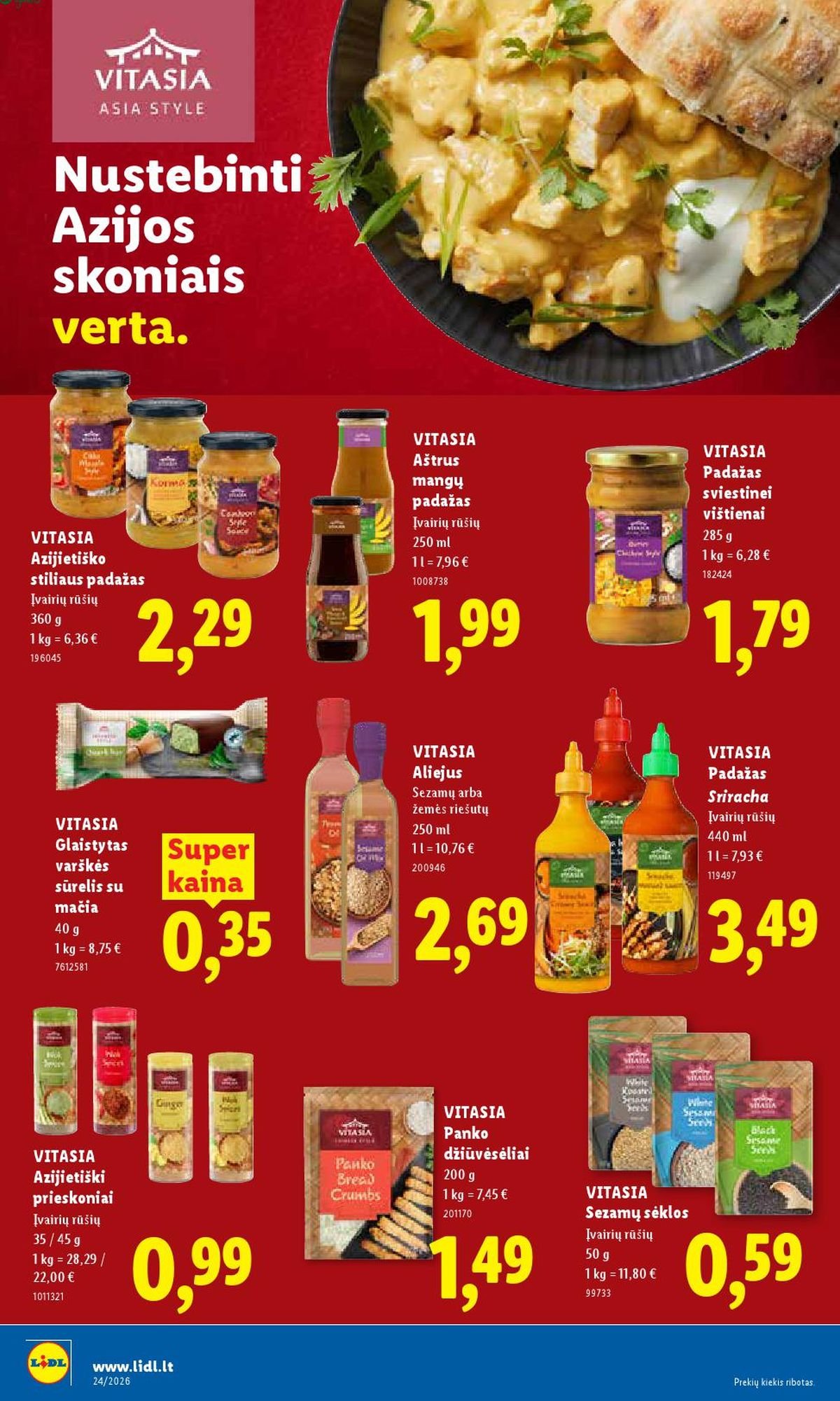 LIDL - Maisto prekių pasiūlymai (2026 06 08 - 2026 06 14)