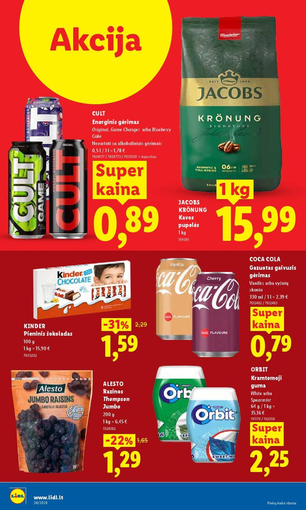 LIDL - Maisto prekių pasiūlymai (2026 06 08 - 2026 06 14)