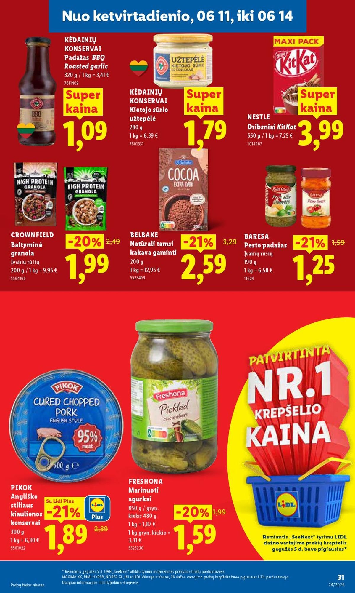 LIDL - Maisto prekių pasiūlymai (2026 06 08 - 2026 06 14)