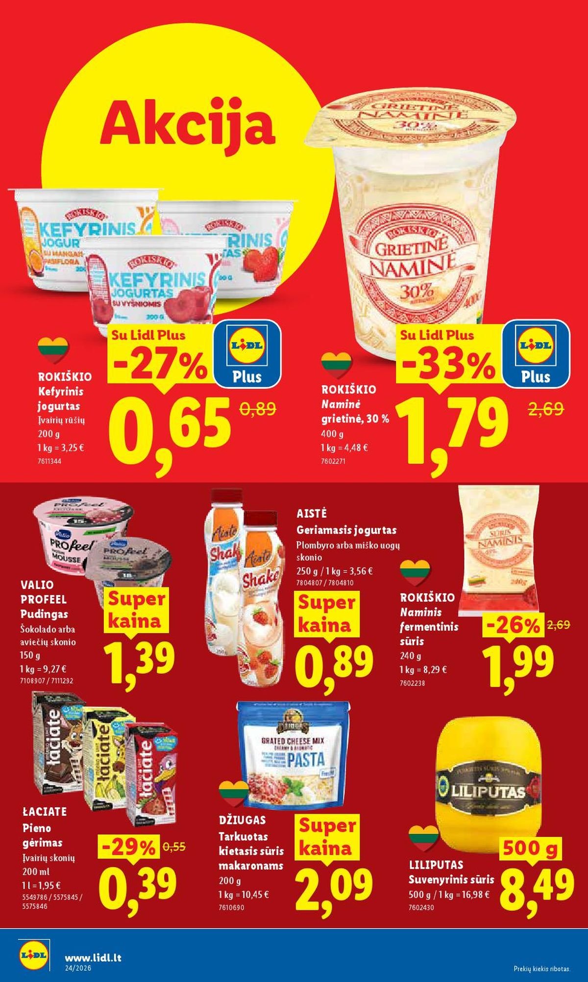 LIDL - Maisto prekių pasiūlymai (2026 06 08 - 2026 06 14)