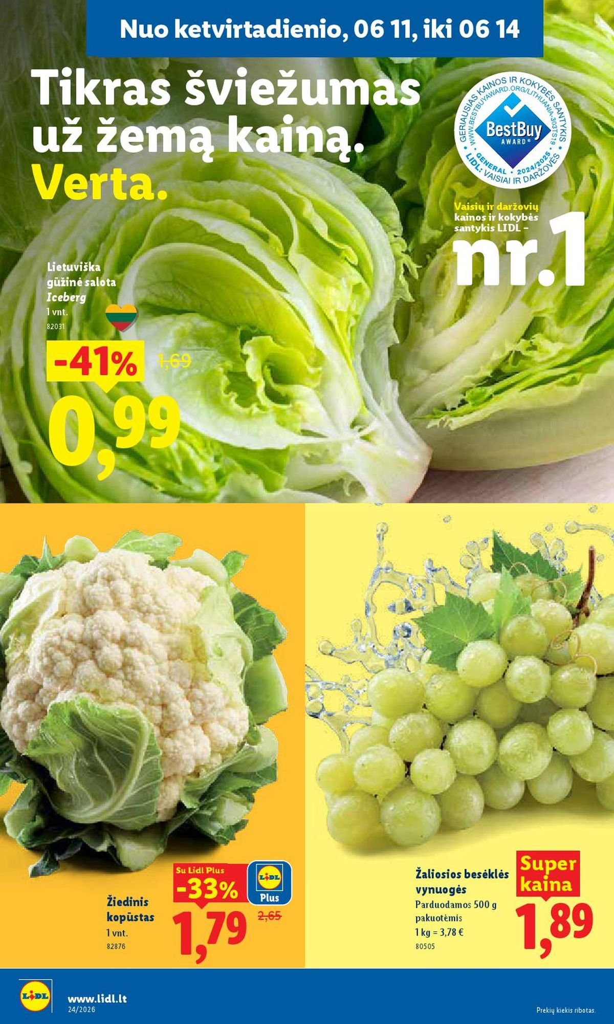 LIDL - Maisto prekių pasiūlymai (2026 06 08 - 2026 06 14)
