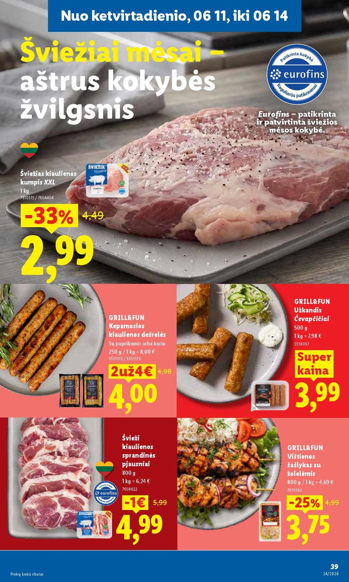LIDL - Maisto prekių pasiūlymai (2026 06 08 - 2026 06 14)