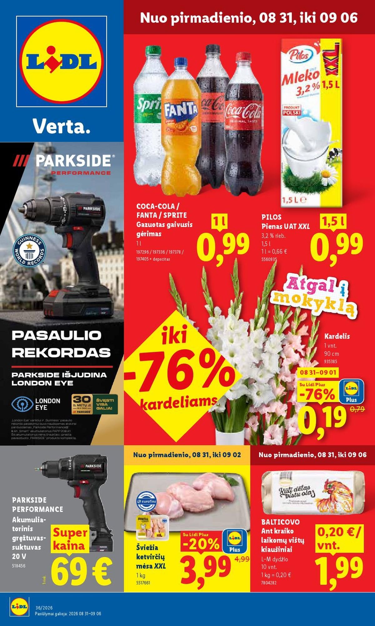 LIDL - Maisto prekių pasiūlymai (2026 08 31 - 2026 09 06)