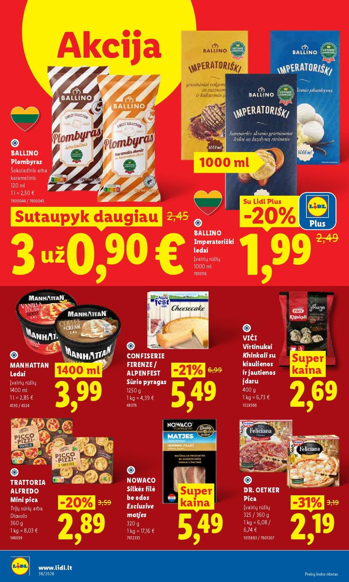 LIDL - Maisto prekių pasiūlymai (2026 08 31 - 2026 09 06)