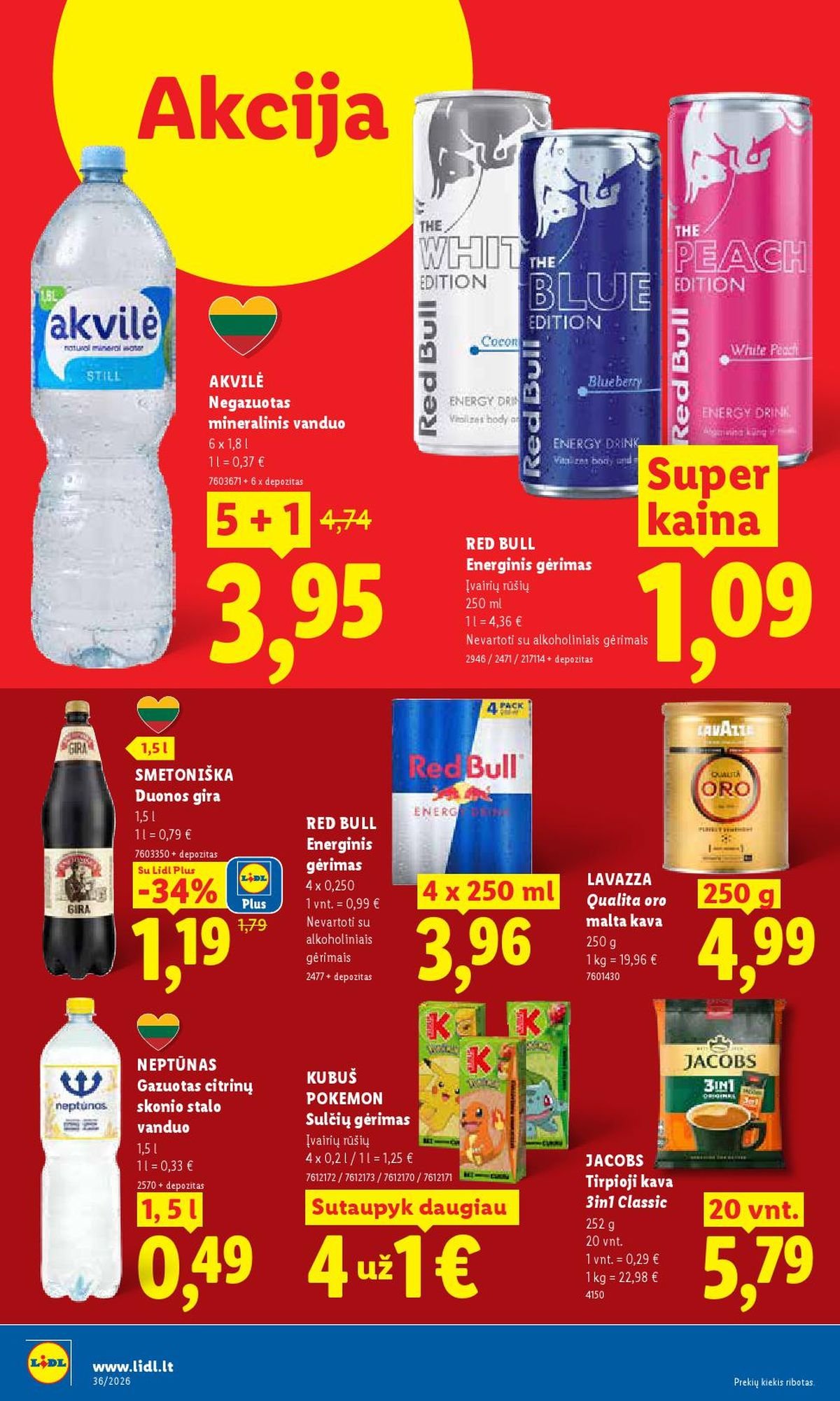 LIDL - Maisto prekių pasiūlymai (2026 08 31 - 2026 09 06)