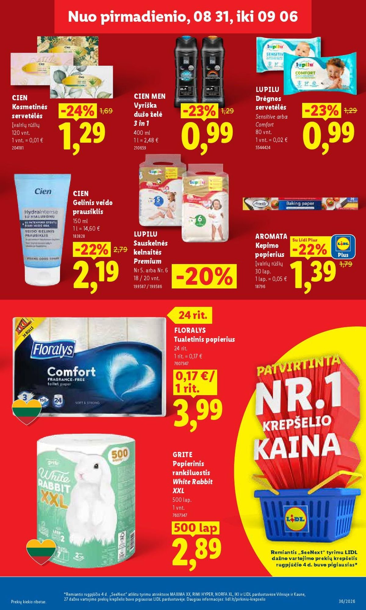 LIDL - Maisto prekių pasiūlymai (2026 08 31 - 2026 09 06)