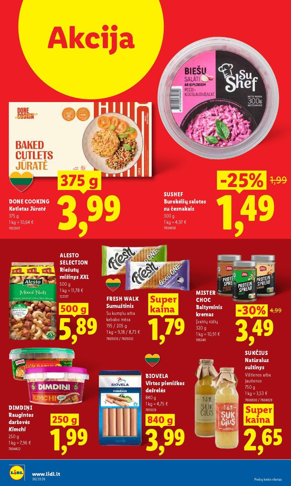 LIDL - Maisto prekių pasiūlymai (2026 08 31 - 2026 09 06)