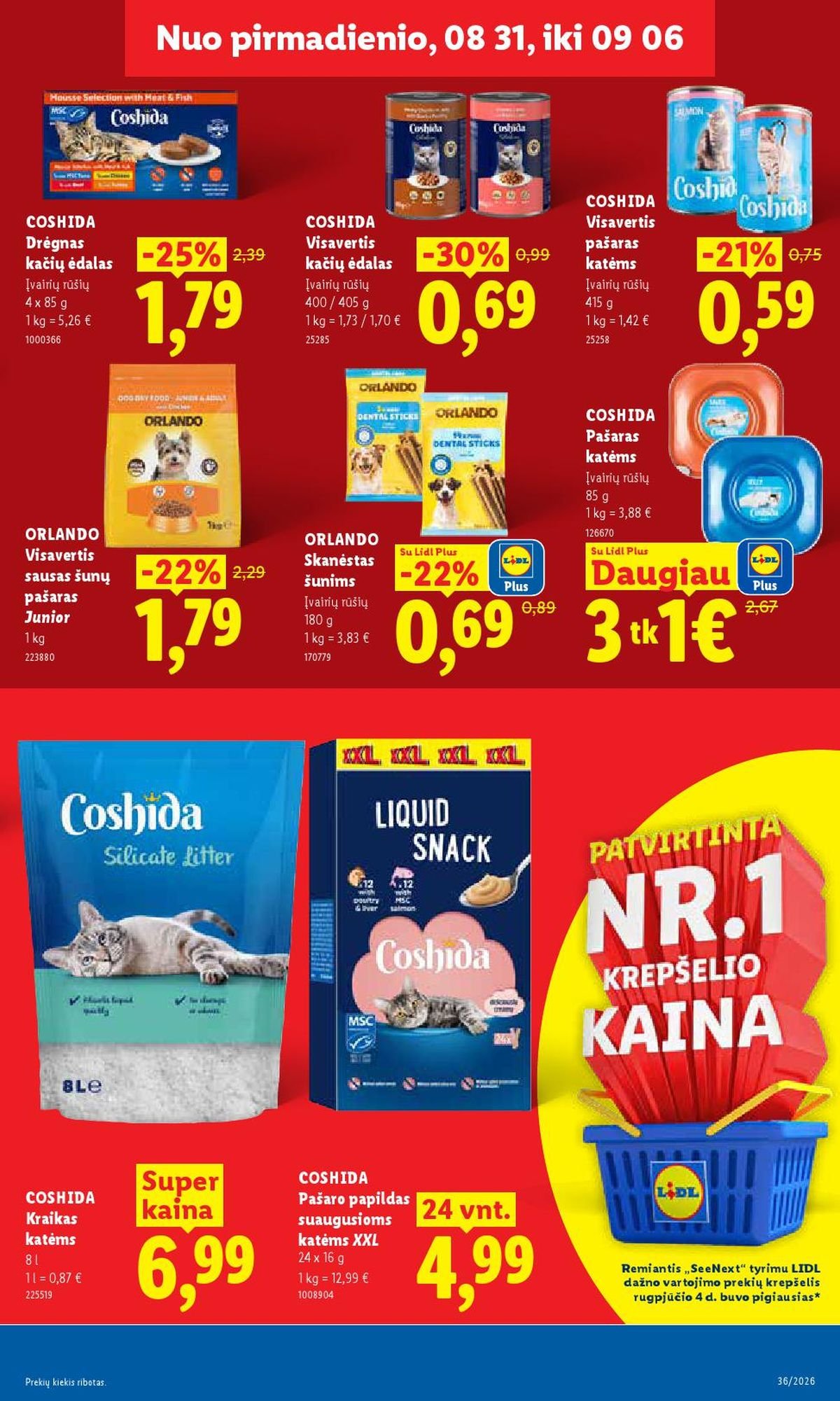 LIDL - Maisto prekių pasiūlymai (2026 08 31 - 2026 09 06)