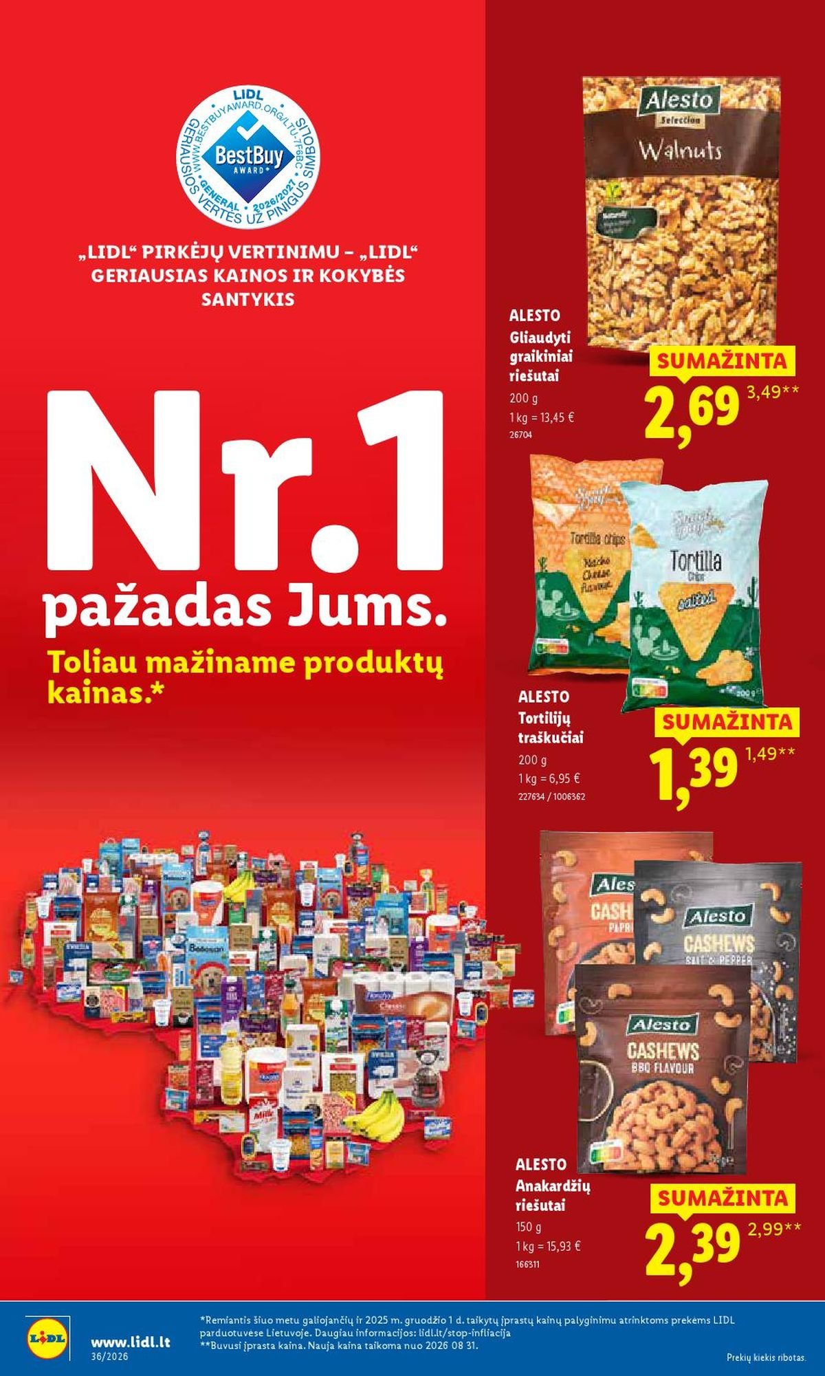 LIDL - Maisto prekių pasiūlymai (2026 08 31 - 2026 09 06)