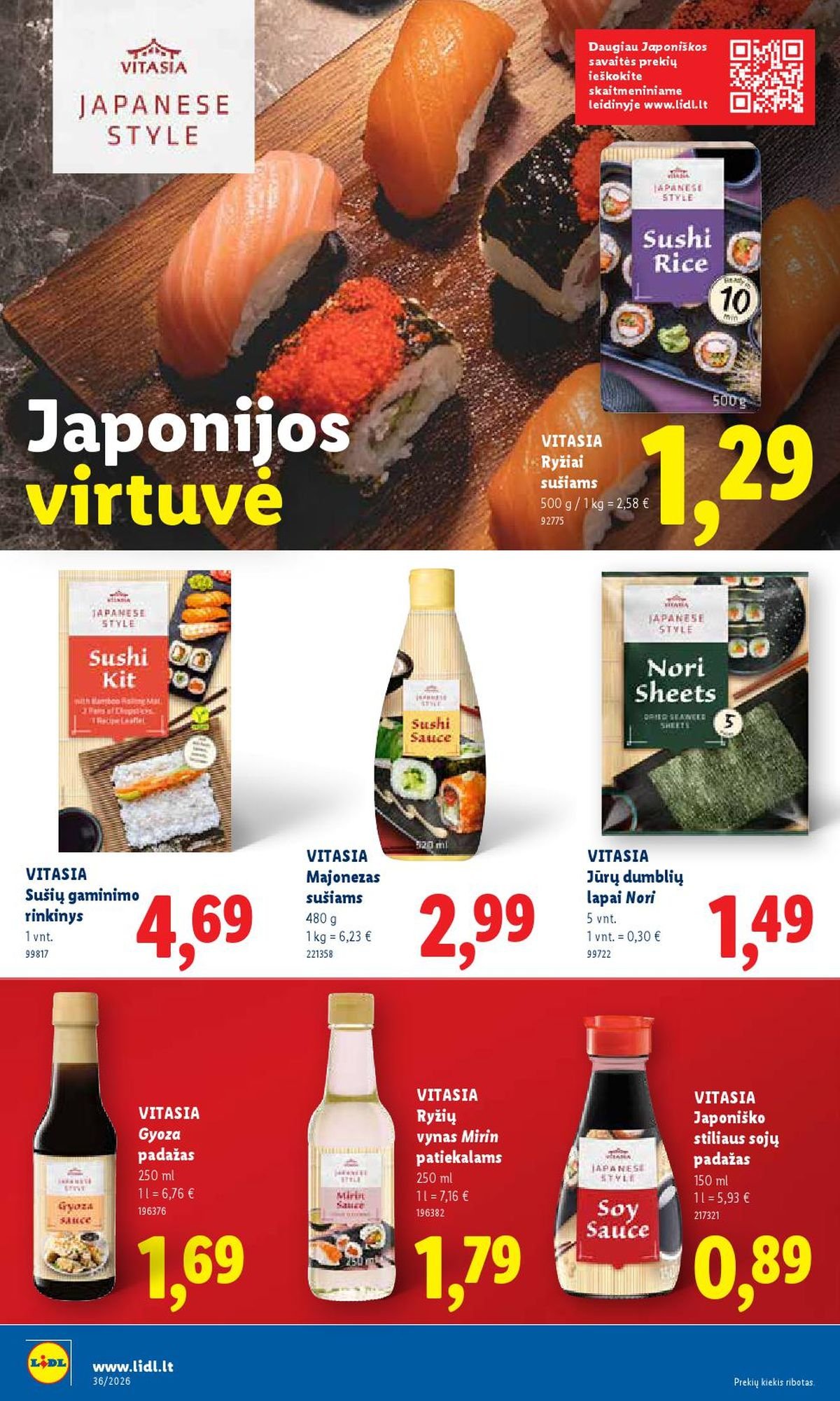 LIDL - Maisto prekių pasiūlymai (2026 08 31 - 2026 09 06)