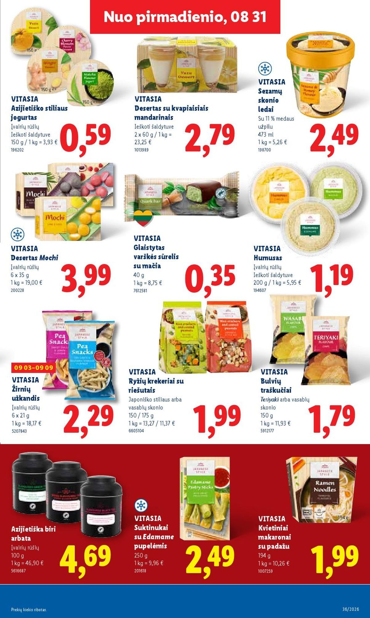 LIDL - Maisto prekių pasiūlymai (2026 08 31 - 2026 09 06)