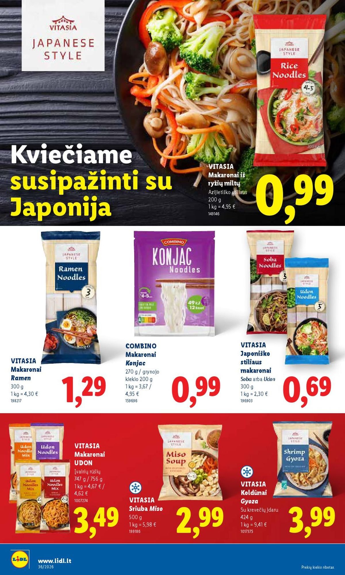 LIDL - Maisto prekių pasiūlymai (2026 08 31 - 2026 09 06)