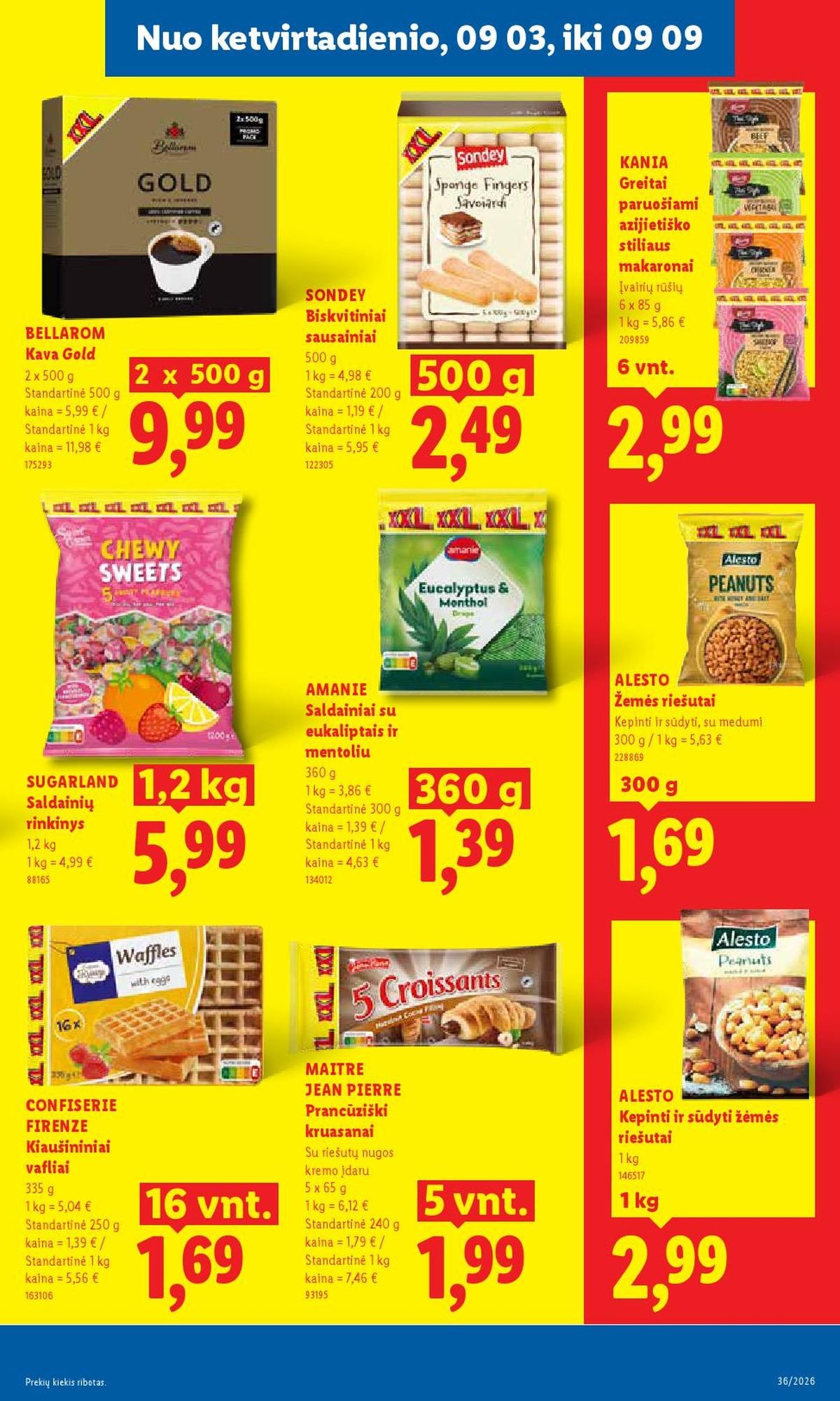 LIDL - Maisto prekių pasiūlymai (2026 08 31 - 2026 09 06)