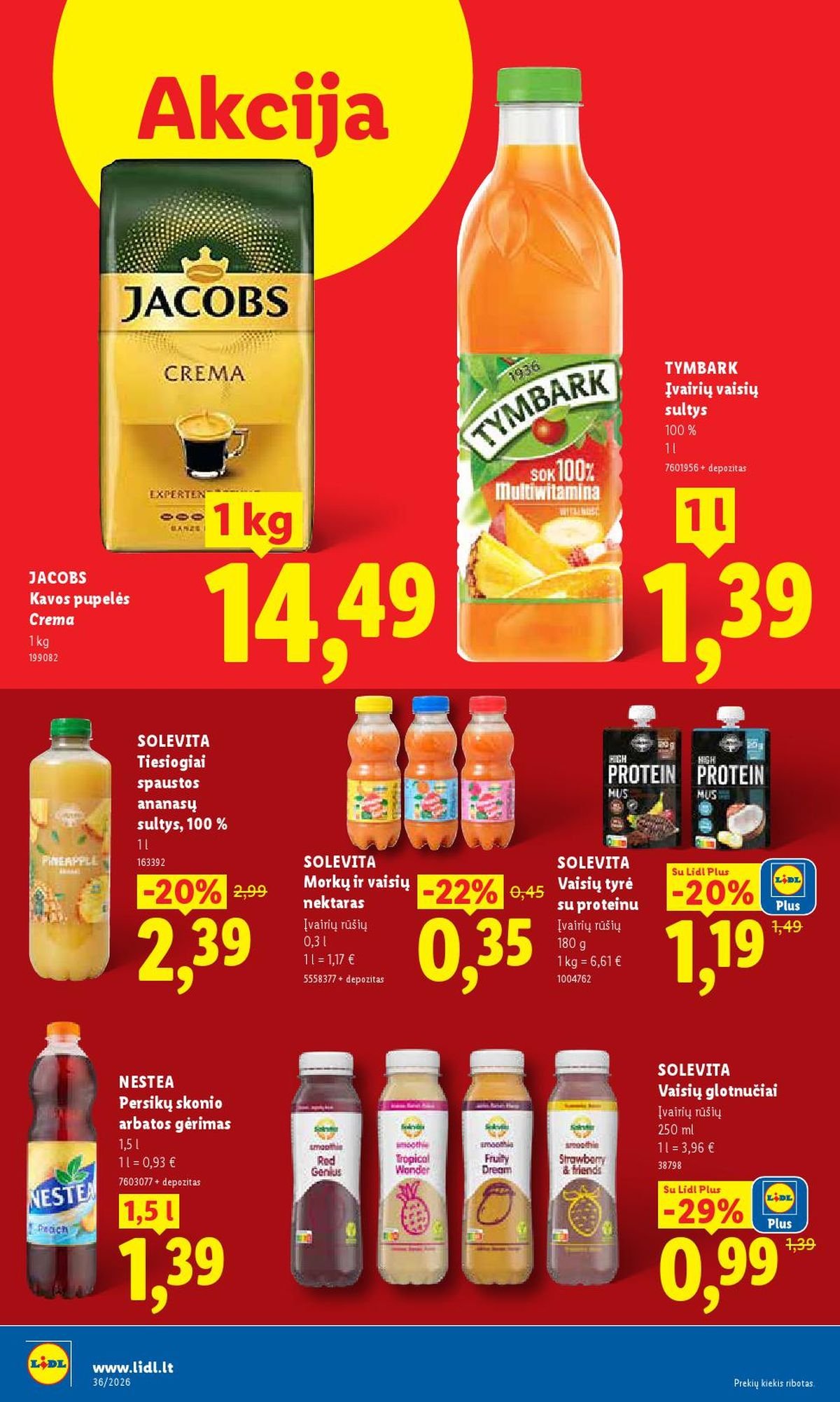 LIDL - Maisto prekių pasiūlymai (2026 08 31 - 2026 09 06)