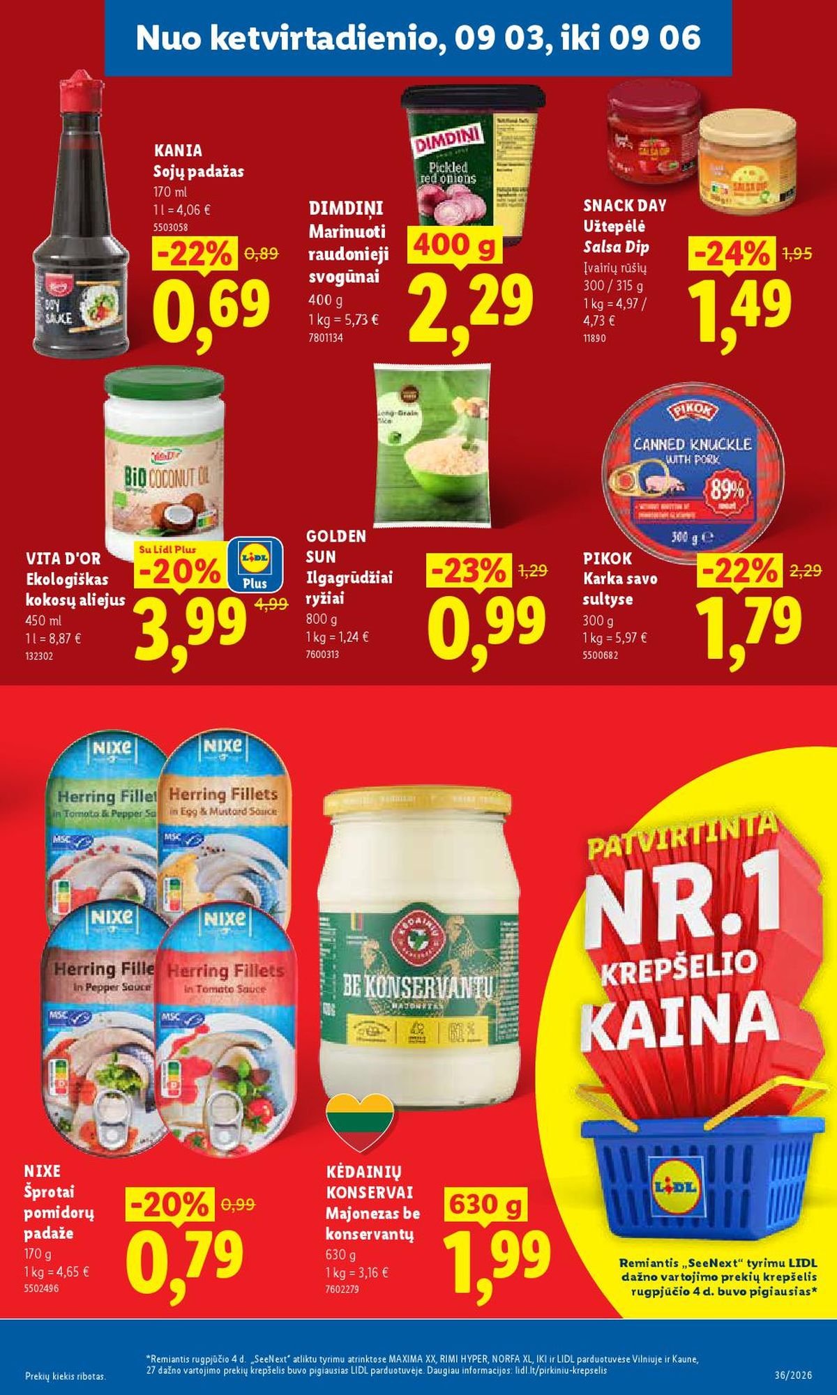 LIDL - Maisto prekių pasiūlymai (2026 08 31 - 2026 09 06)