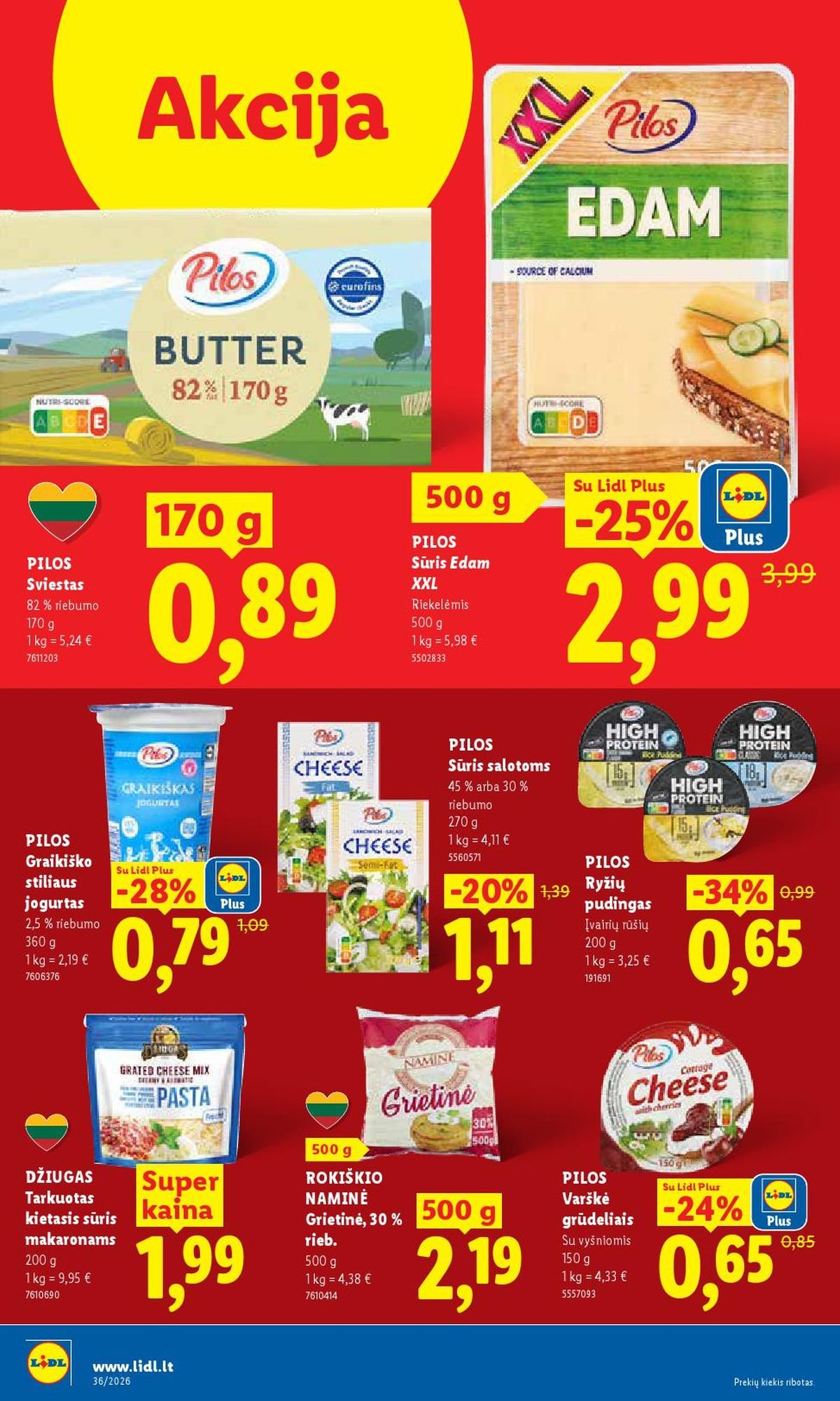 LIDL - Maisto prekių pasiūlymai (2026 08 31 - 2026 09 06)
