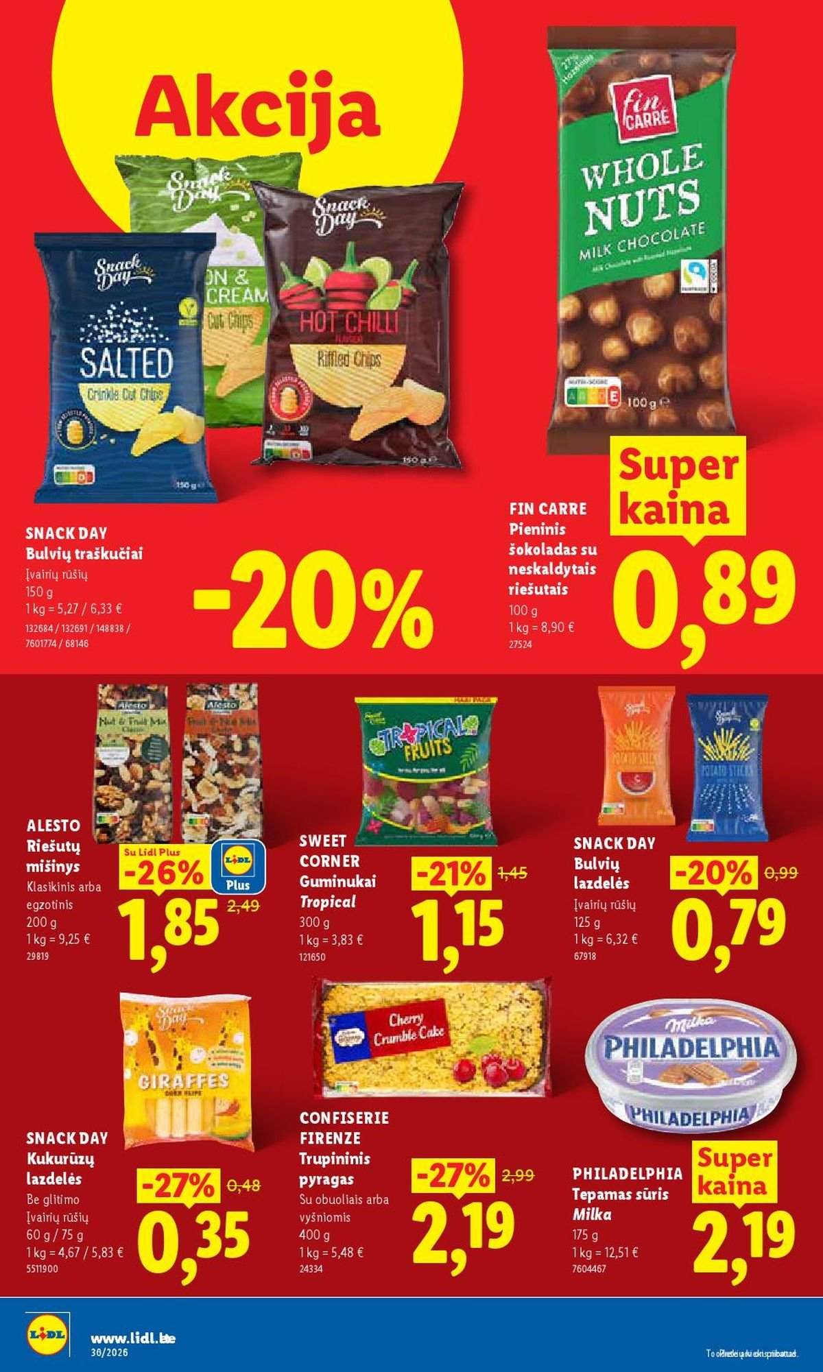 LIDL - Maisto prekių pasiūlymai (2026 08 31 - 2026 09 06)