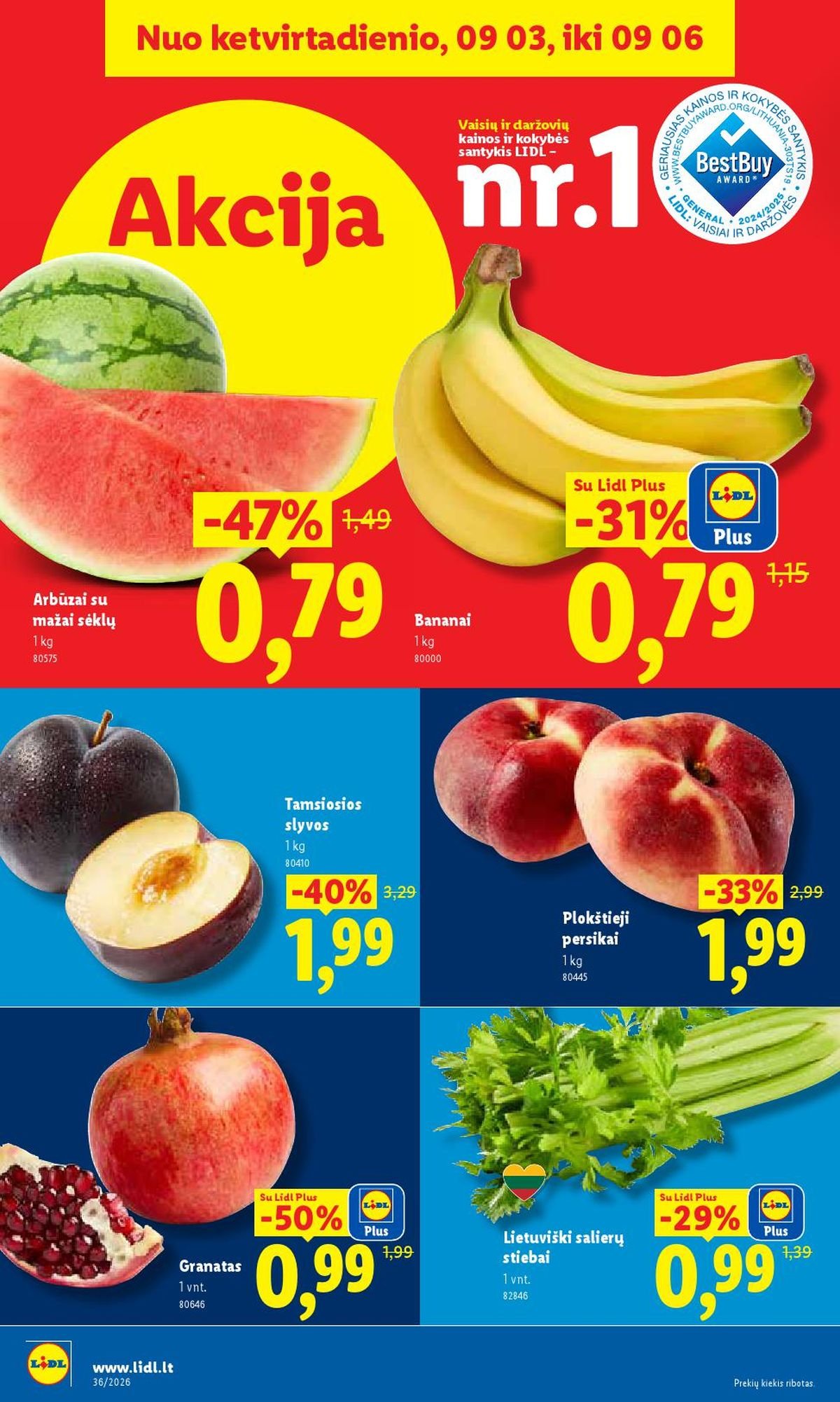 LIDL - Maisto prekių pasiūlymai (2026 08 31 - 2026 09 06)