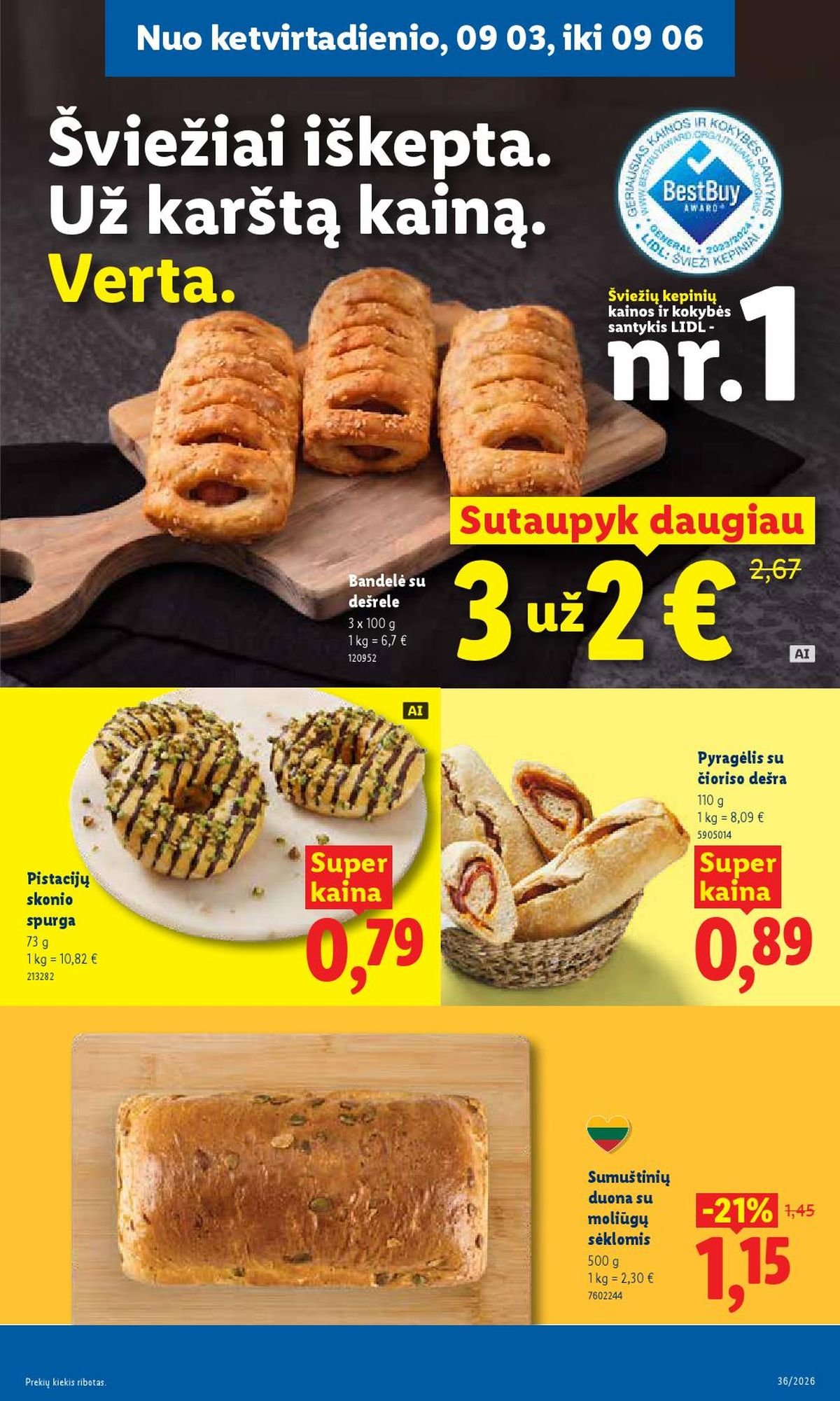 LIDL - Maisto prekių pasiūlymai (2026 08 31 - 2026 09 06)