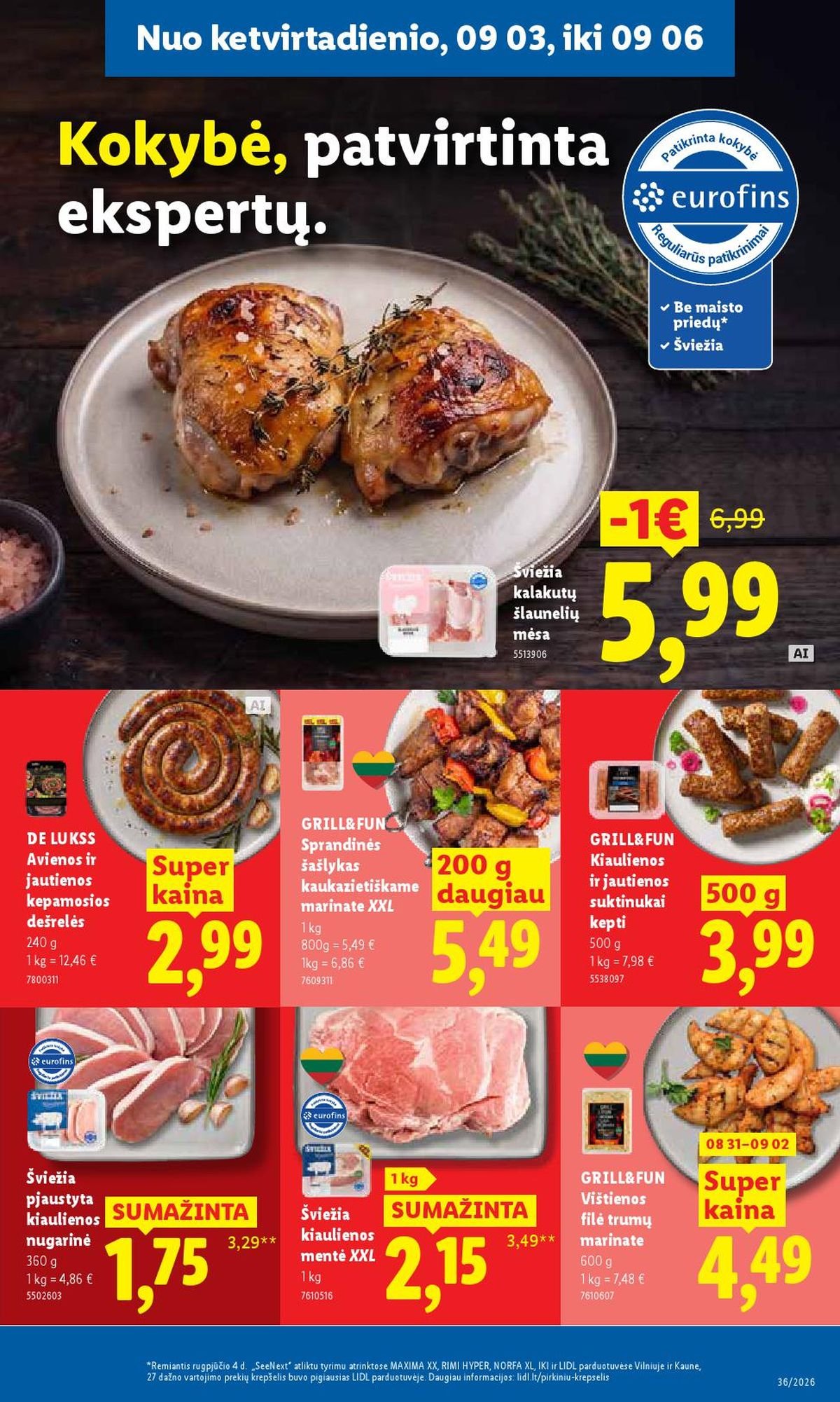 LIDL - Maisto prekių pasiūlymai (2026 08 31 - 2026 09 06)