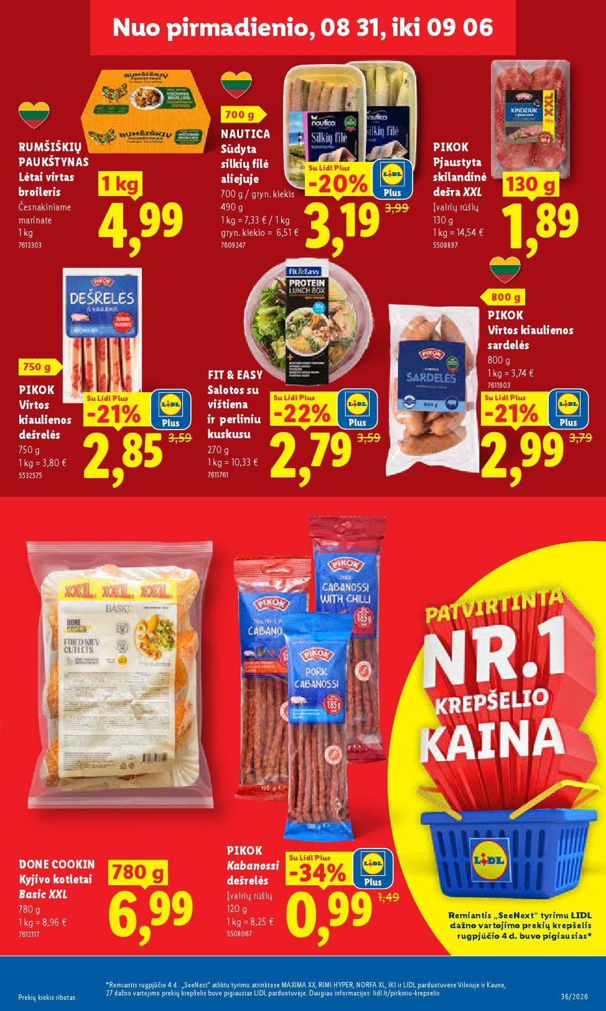 LIDL - Maisto prekių pasiūlymai (2026 08 31 - 2026 09 06)