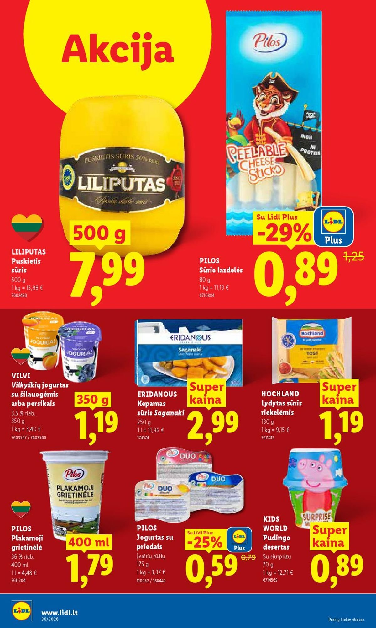 LIDL - Maisto prekių pasiūlymai (2026 08 31 - 2026 09 06)