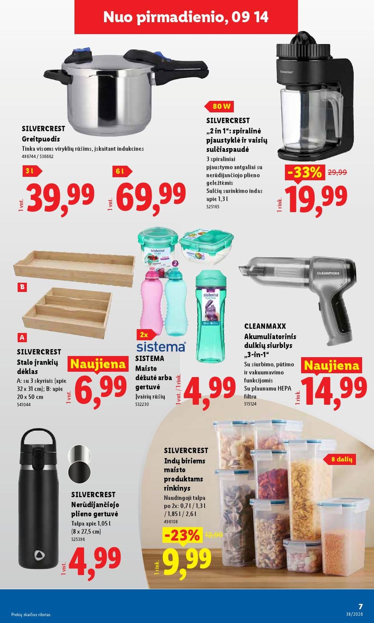 LIDL - Ne maisto prekių pasiūlymai (2026 09 14 - 2026 09 20)