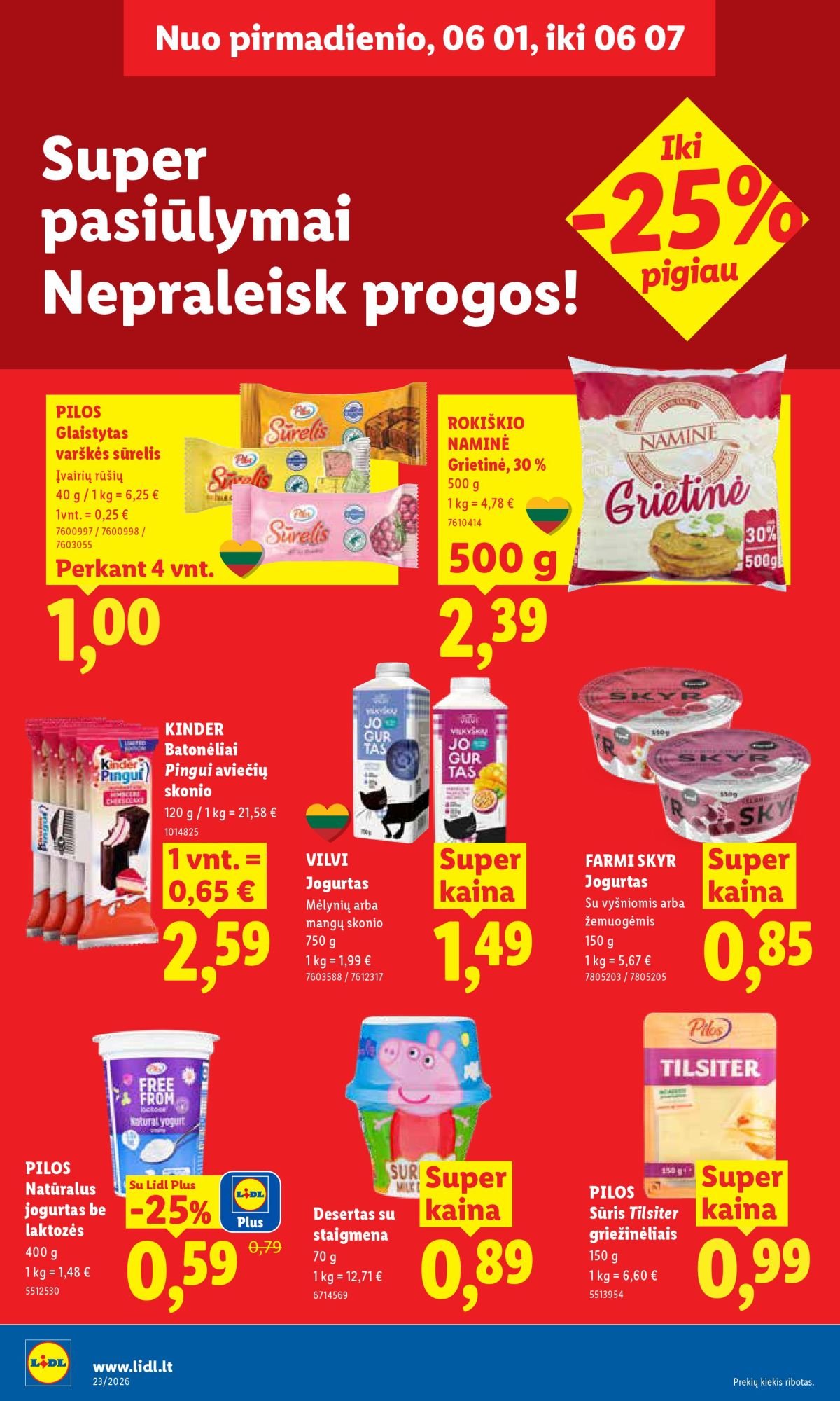 LIDL - Maisto prekių pasiūlymai (2026 06 01 - 2026 06 07)