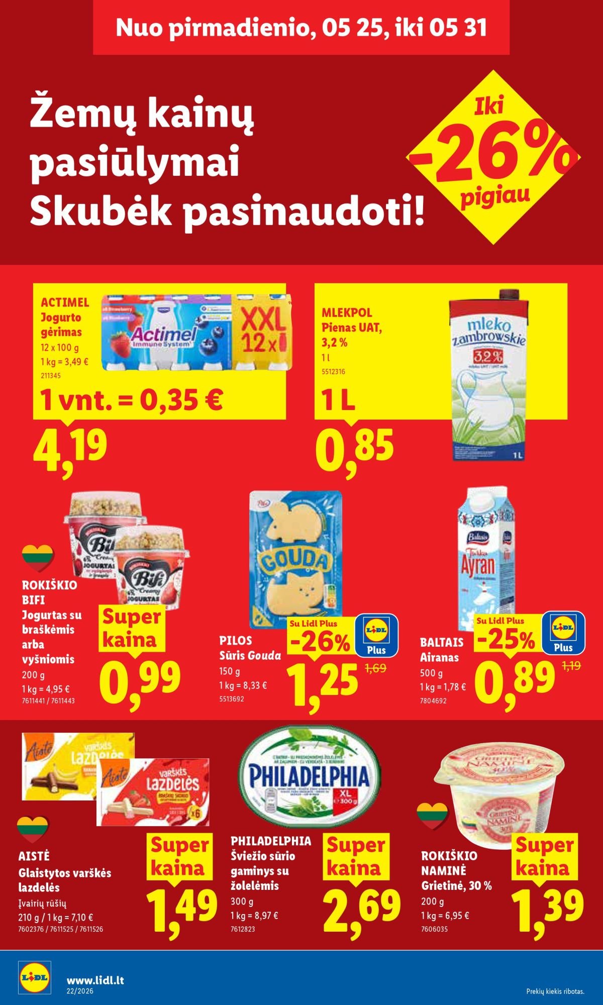 LIDL - Maisto prekių pasiūlymai (2026 05 25 - 2026 05 31)