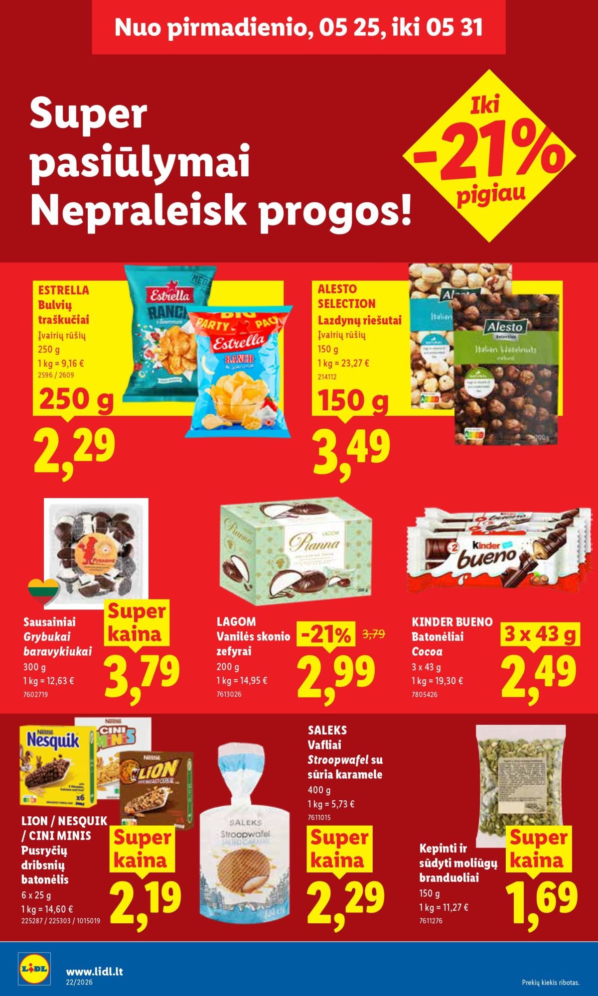 LIDL - Maisto prekių pasiūlymai (2026 05 25 - 2026 05 31)