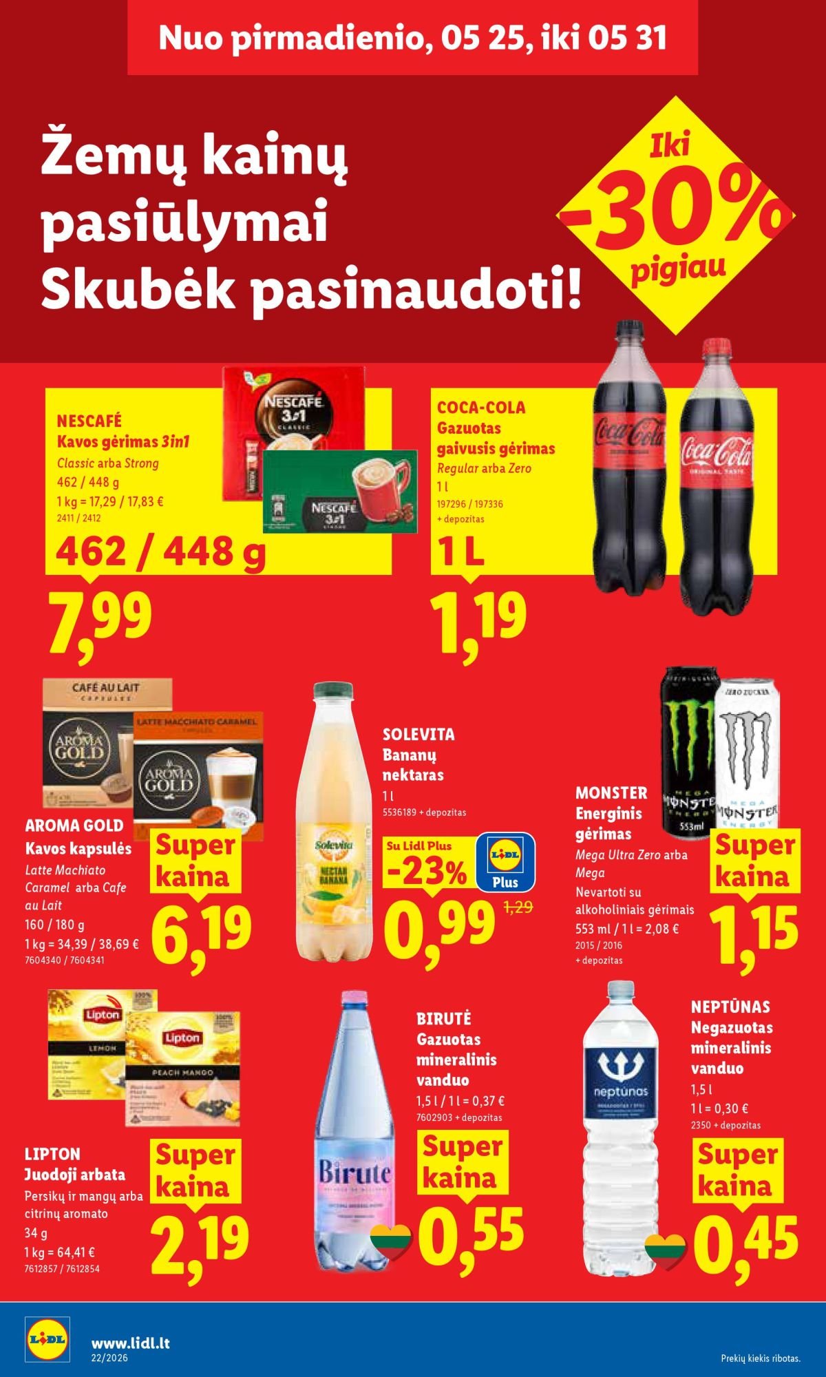 LIDL - Maisto prekių pasiūlymai (2026 05 25 - 2026 05 31)