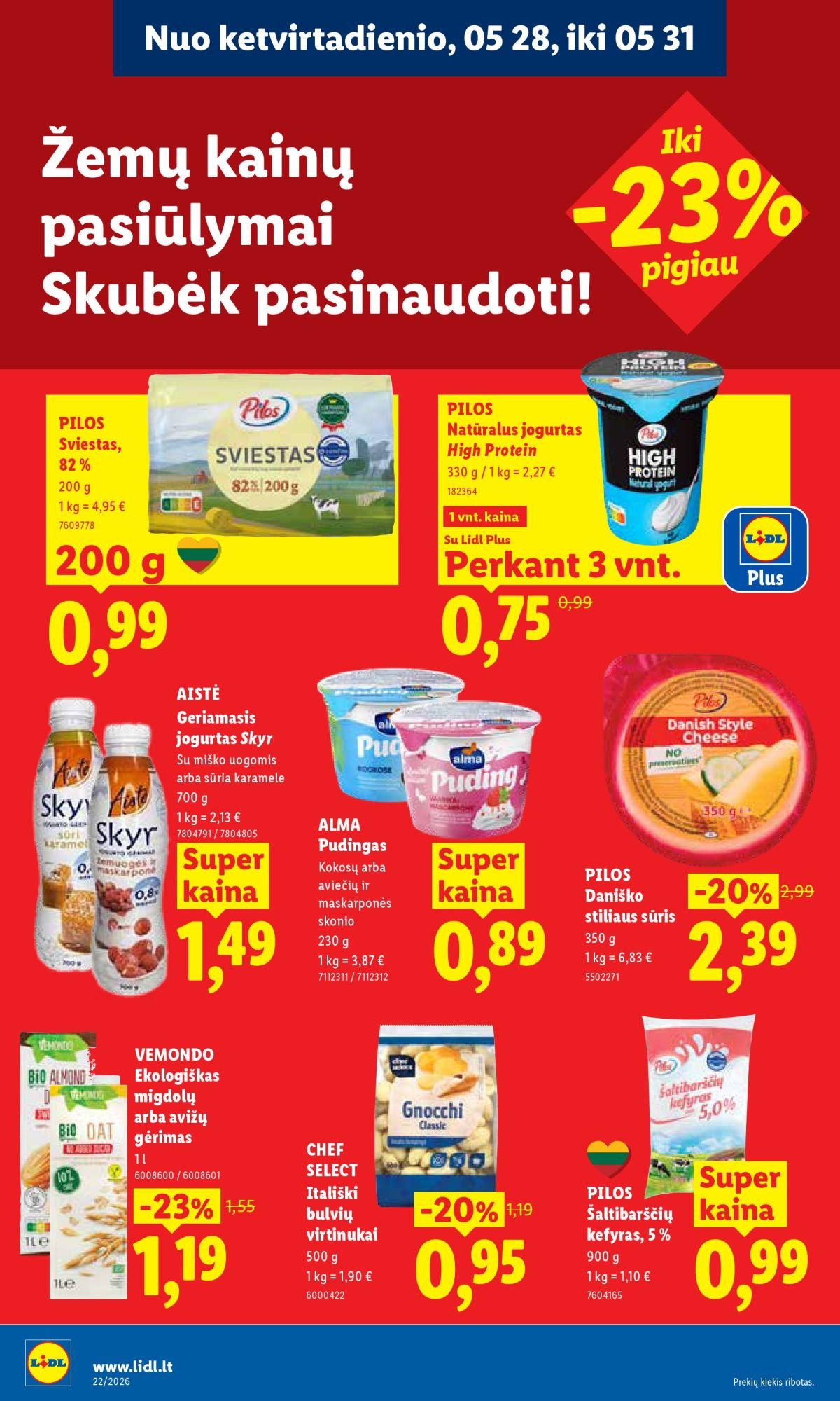 LIDL - Maisto prekių pasiūlymai (2026 05 25 - 2026 05 31)