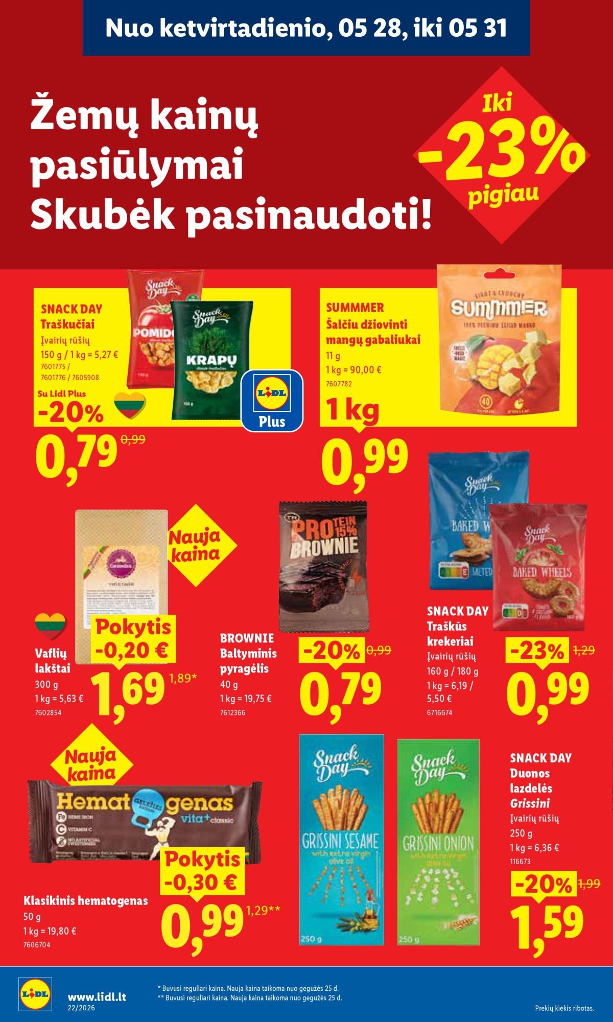 LIDL - Maisto prekių pasiūlymai (2026 05 25 - 2026 05 31)