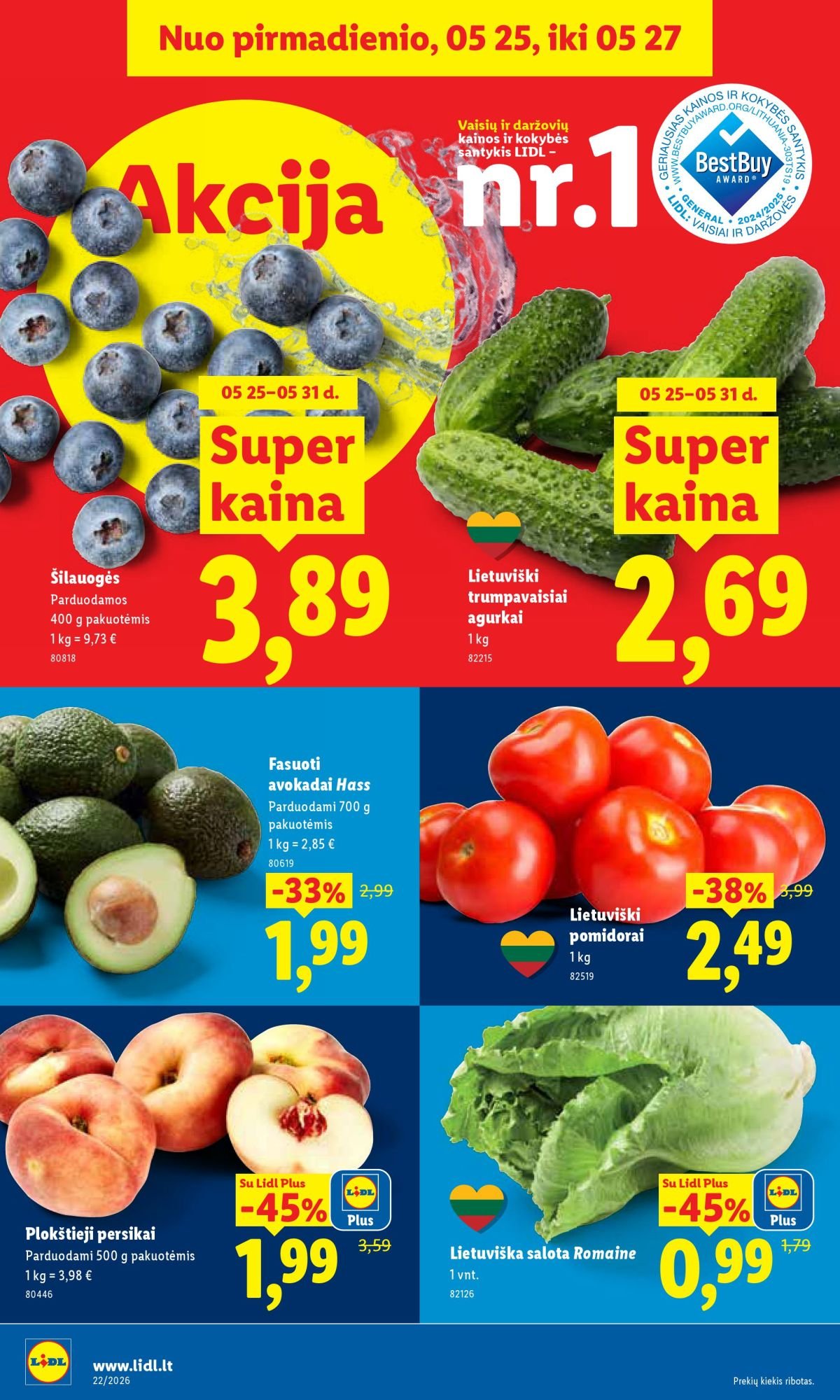 LIDL - Maisto prekių pasiūlymai (2026 05 25 - 2026 05 31)
