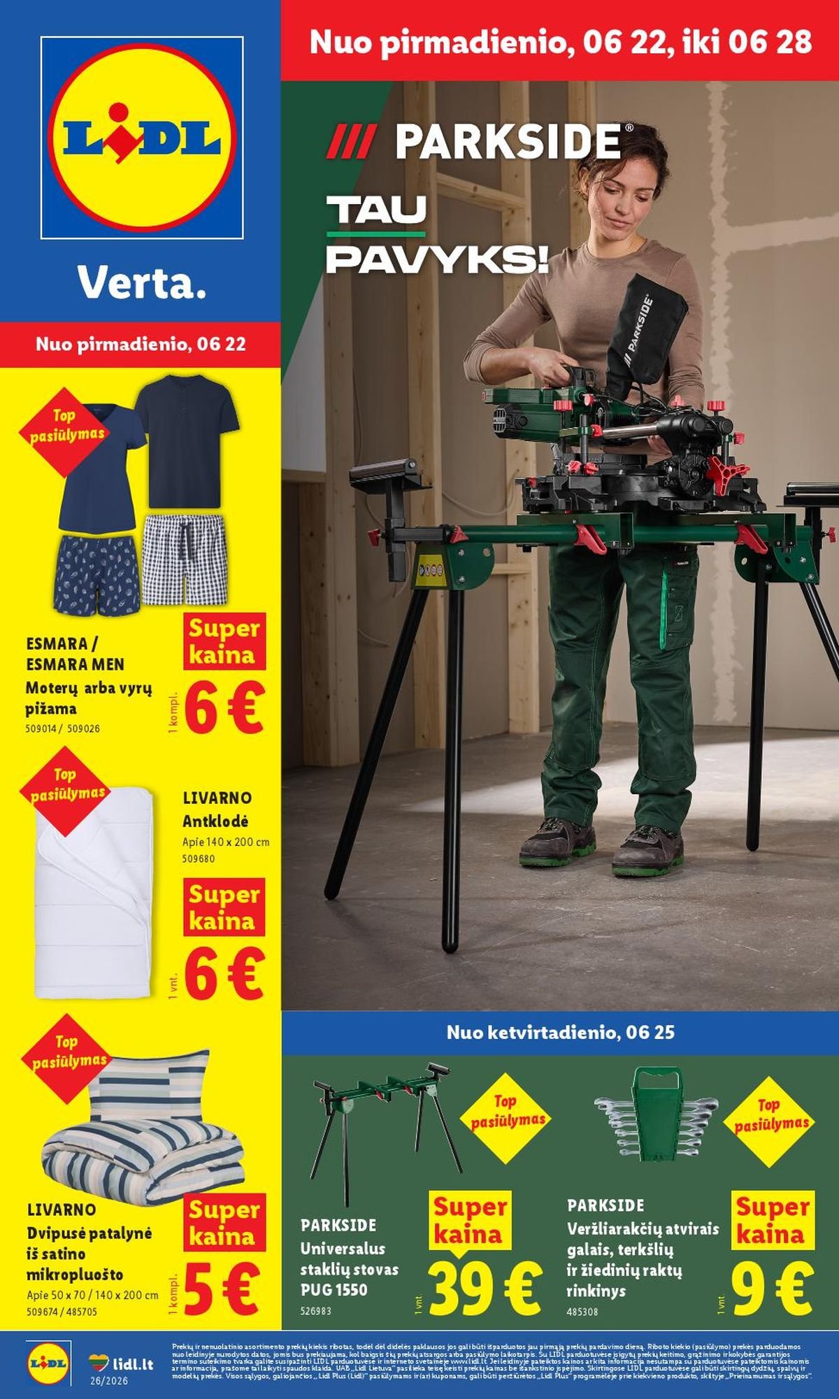 LIDL - Ne maisto prekių pasiūlymai (2026 06 22 - 2026 06 28)
