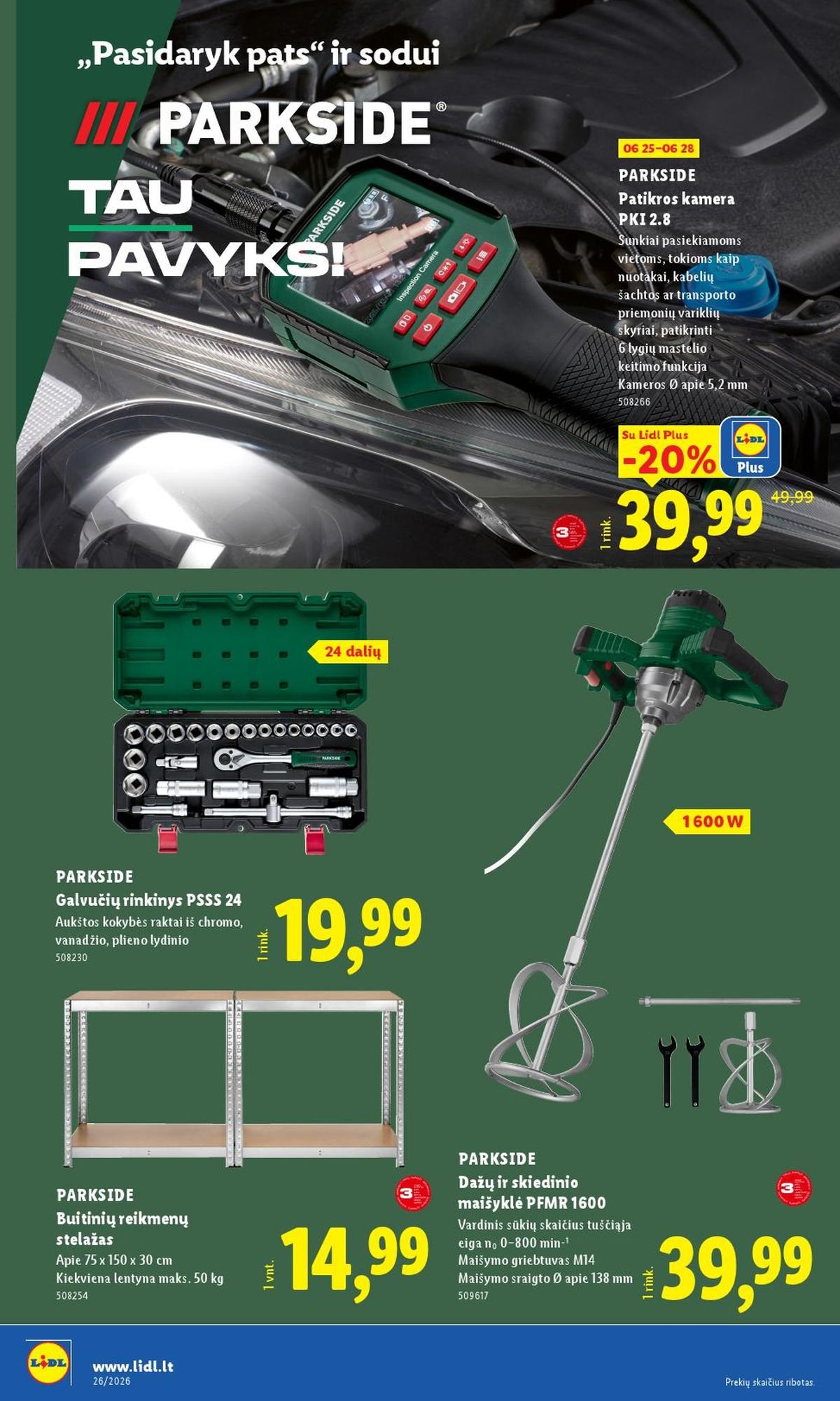 LIDL - Ne maisto prekių pasiūlymai (2026 06 22 - 2026 06 28)