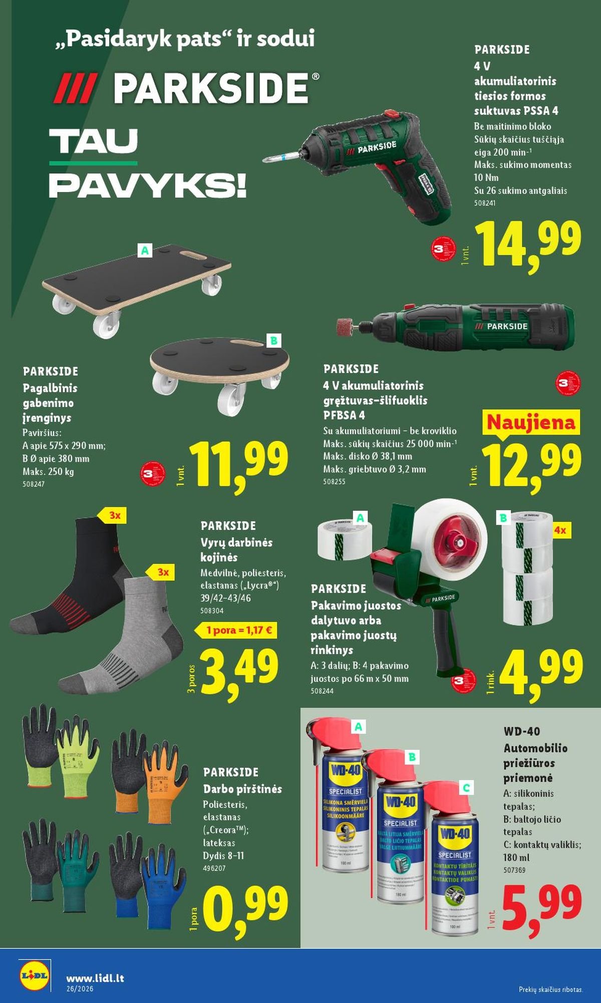 LIDL - Ne maisto prekių pasiūlymai (2026 06 22 - 2026 06 28)