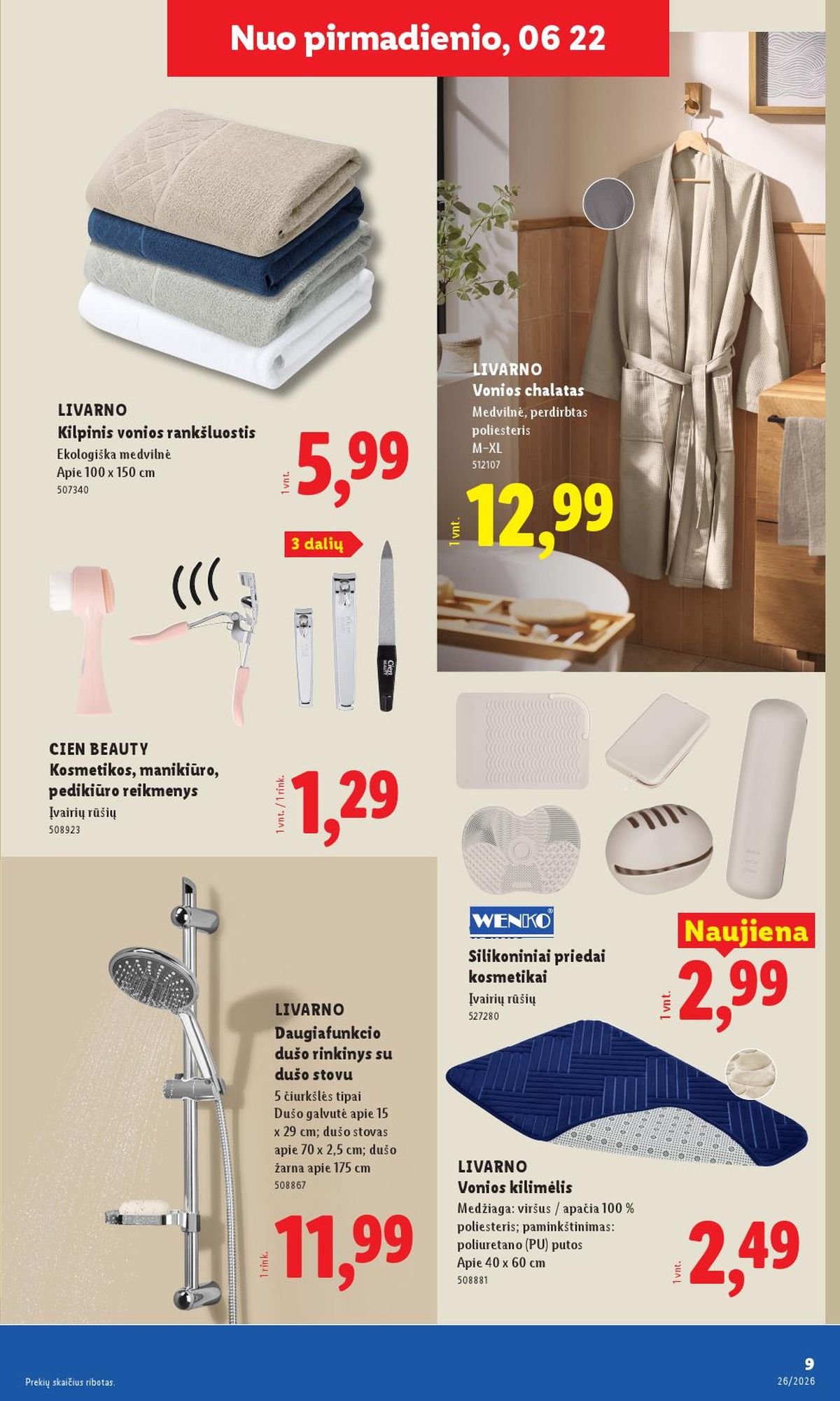 LIDL - Ne maisto prekių pasiūlymai (2026 06 22 - 2026 06 28)