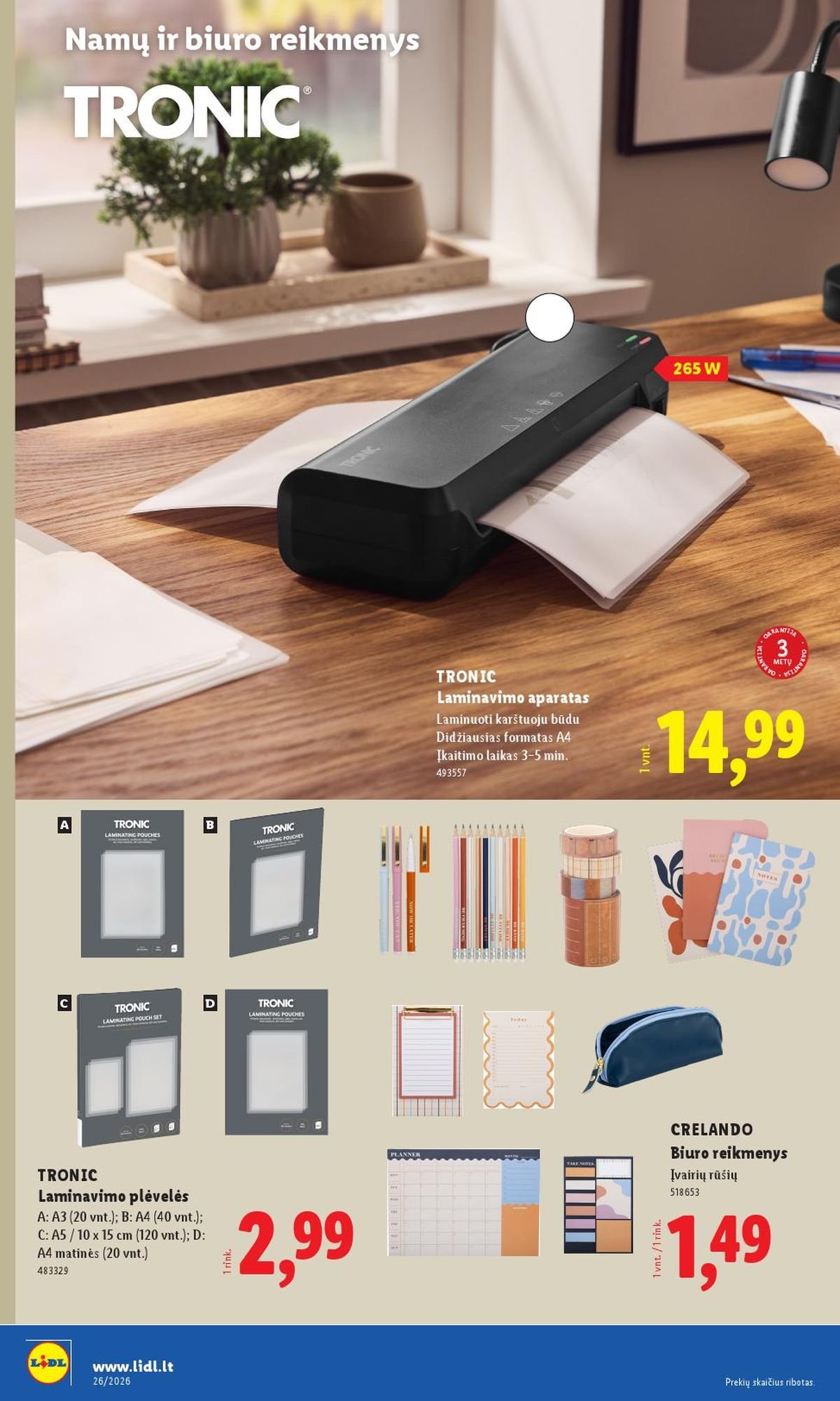 LIDL - Ne maisto prekių pasiūlymai (2026 06 22 - 2026 06 28)