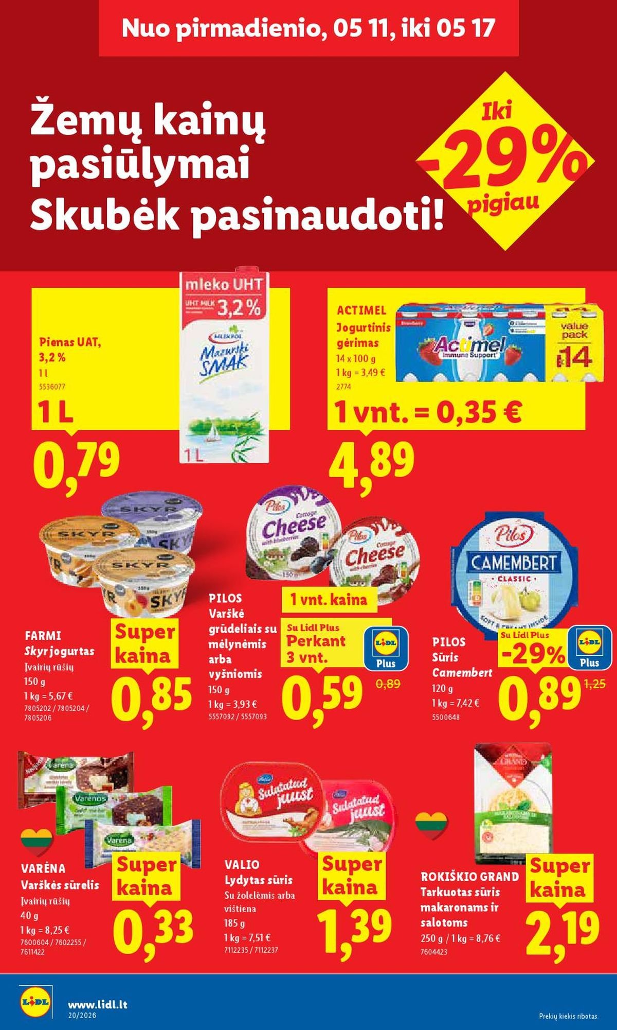 LIDL - Maisto prekių pasiūlymai (2026 05 11 - 2026 05 17)