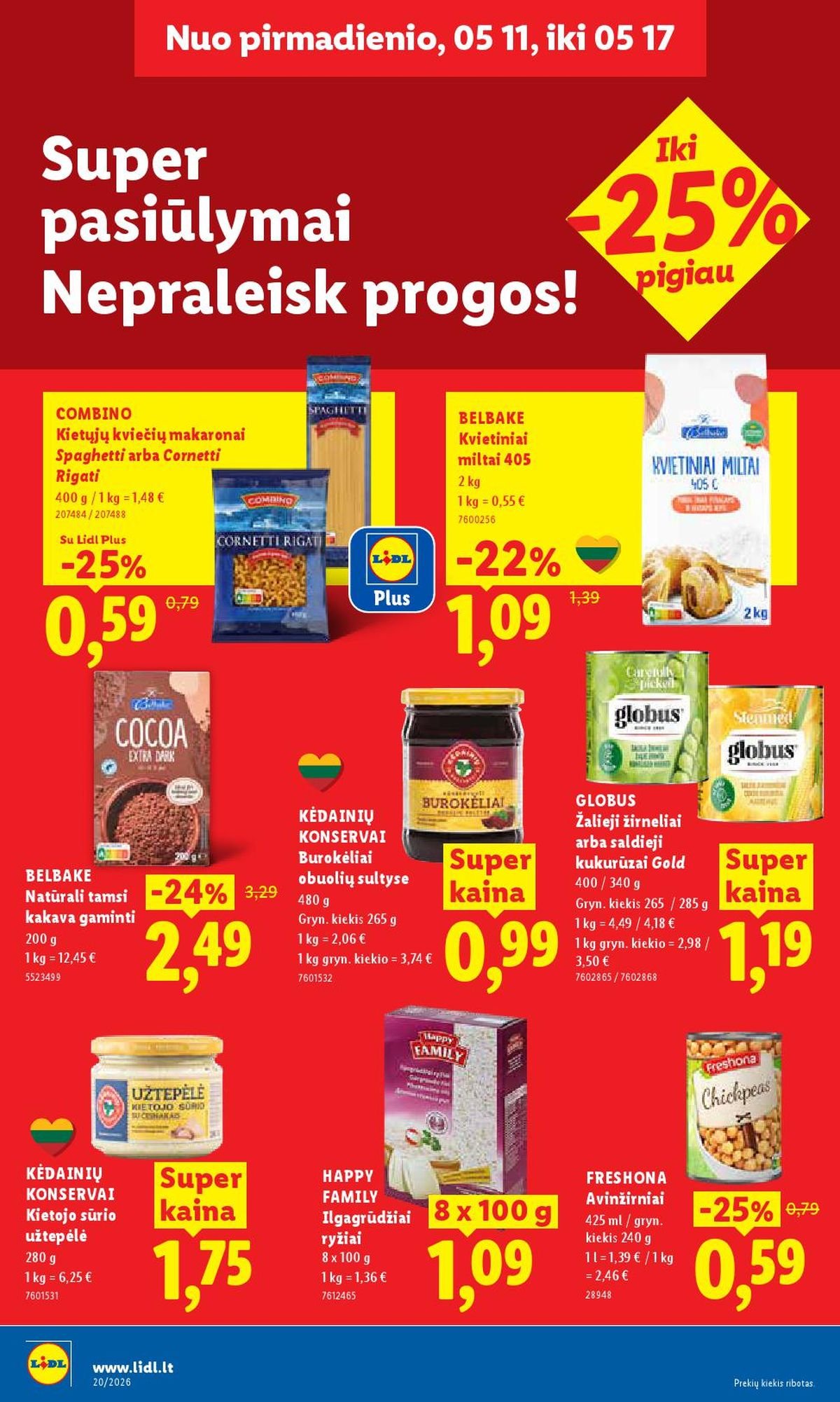 LIDL - Maisto prekių pasiūlymai (2026 05 11 - 2026 05 17)