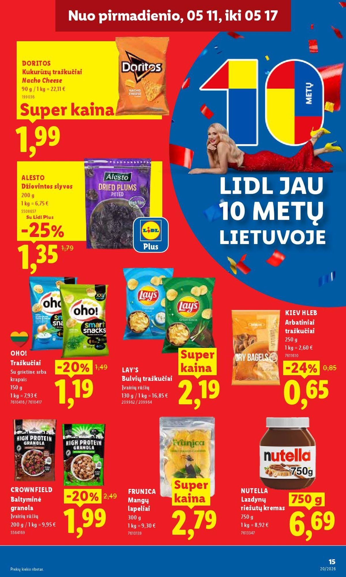 LIDL - Maisto prekių pasiūlymai (2026 05 11 - 2026 05 17)