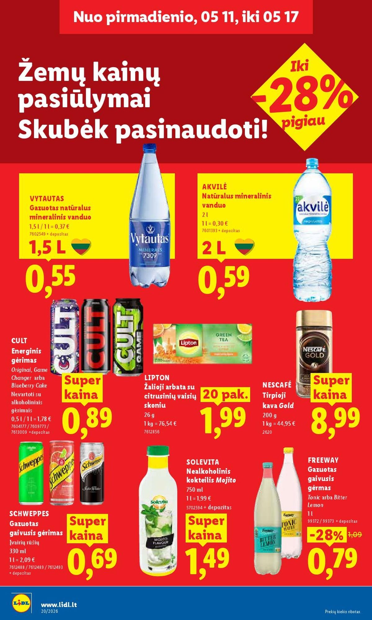 LIDL - Maisto prekių pasiūlymai (2026 05 11 - 2026 05 17)