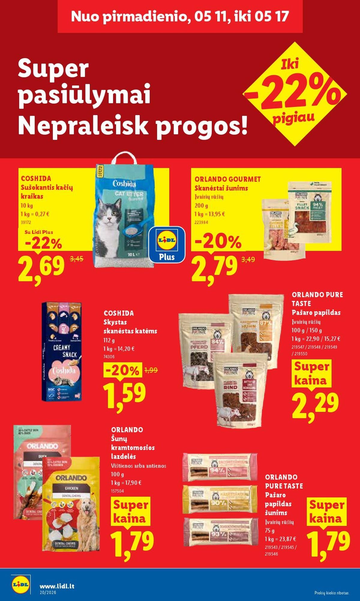 LIDL - Maisto prekių pasiūlymai (2026 05 11 - 2026 05 17)