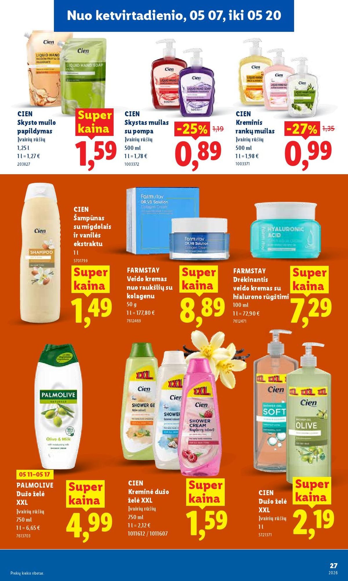 LIDL - Maisto prekių pasiūlymai (2026 05 11 - 2026 05 17)