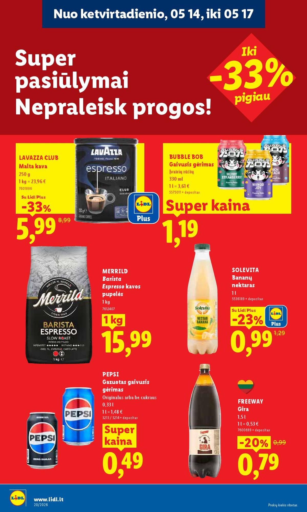 LIDL - Maisto prekių pasiūlymai (2026 05 11 - 2026 05 17)
