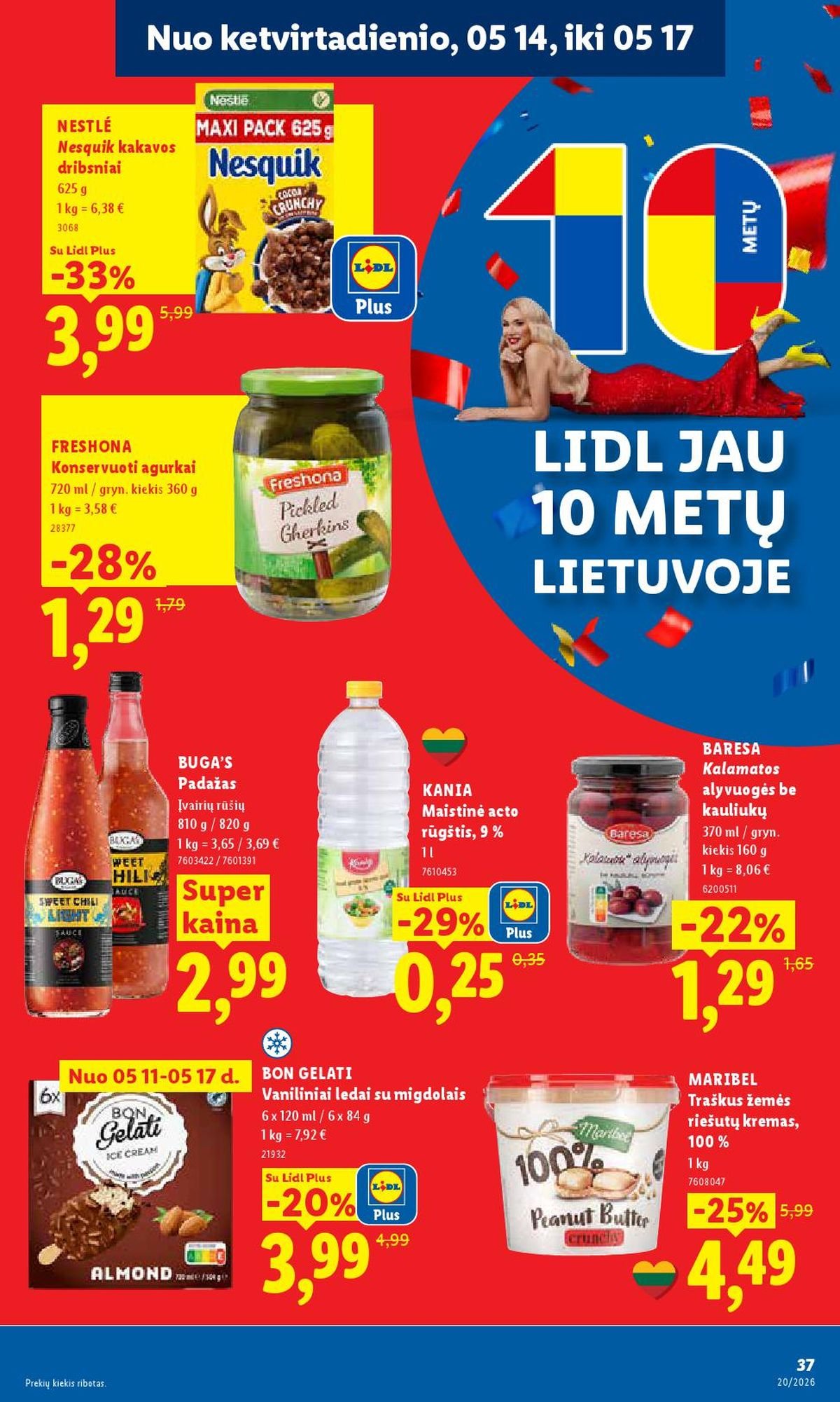 LIDL - Maisto prekių pasiūlymai (2026 05 11 - 2026 05 17)