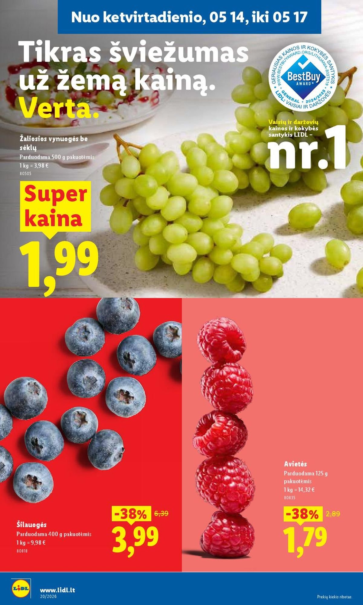 LIDL - Maisto prekių pasiūlymai (2026 05 11 - 2026 05 17)